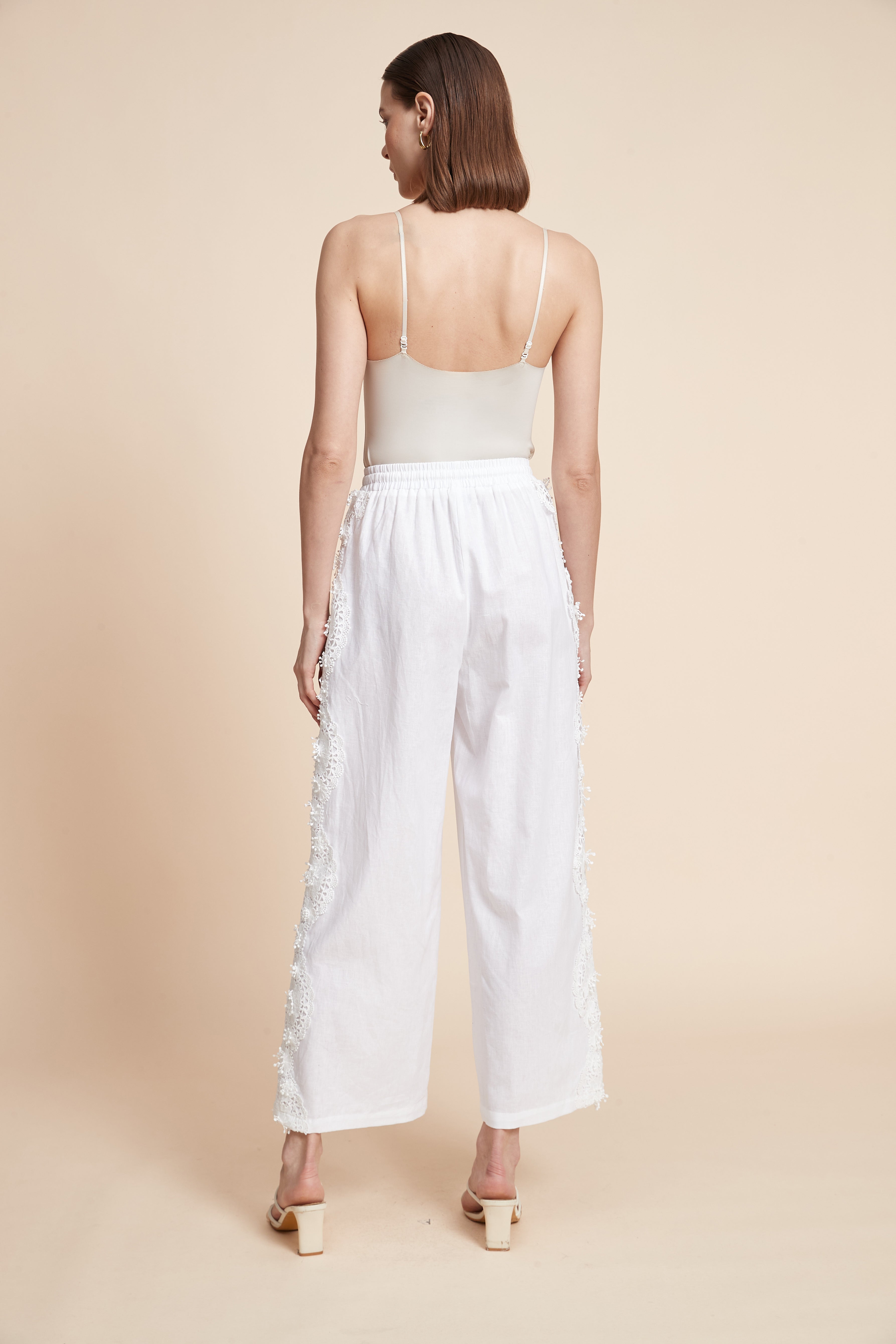 Plain Wide-Leg Trousers
