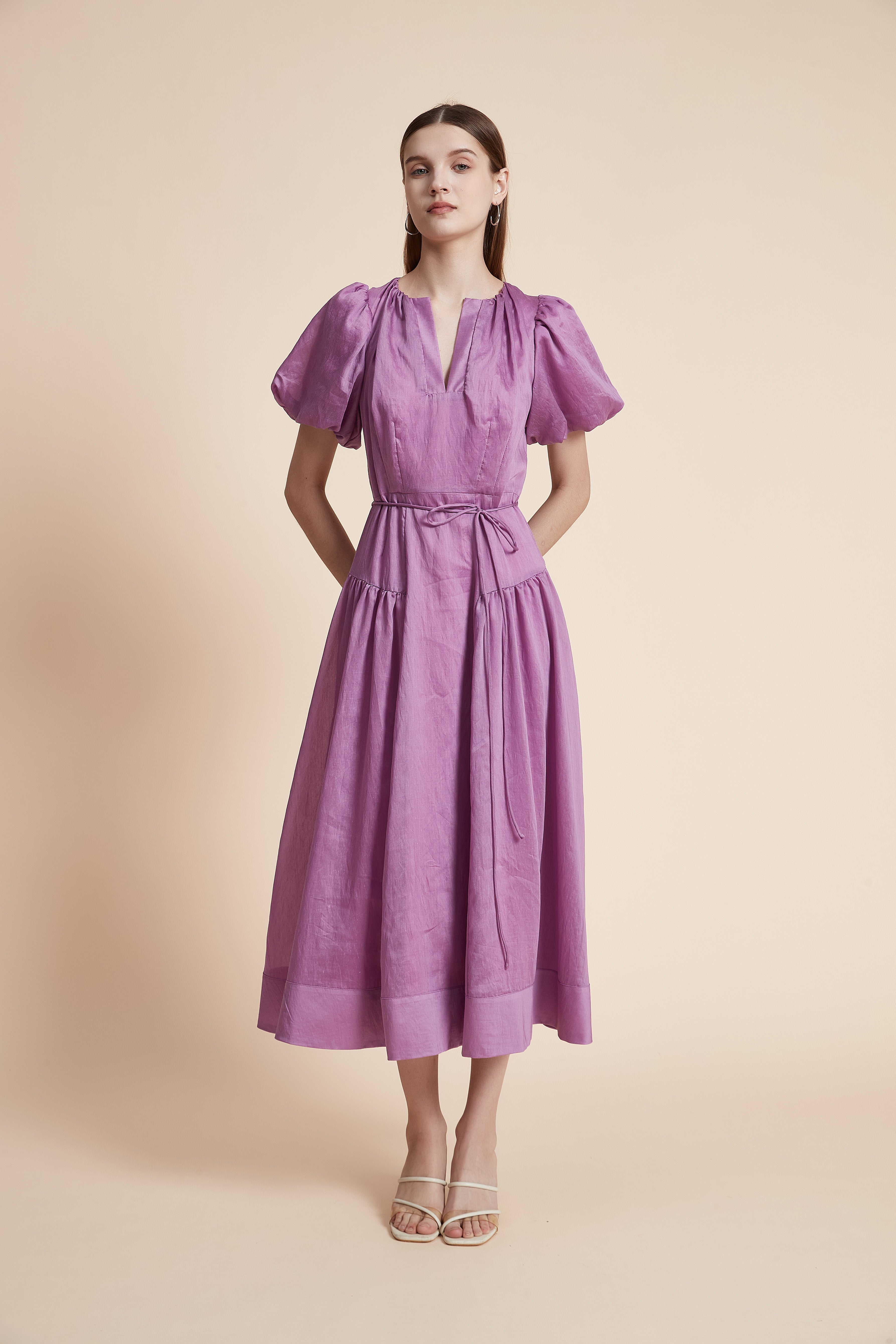 Plain Short Sleeve Maxi Dress