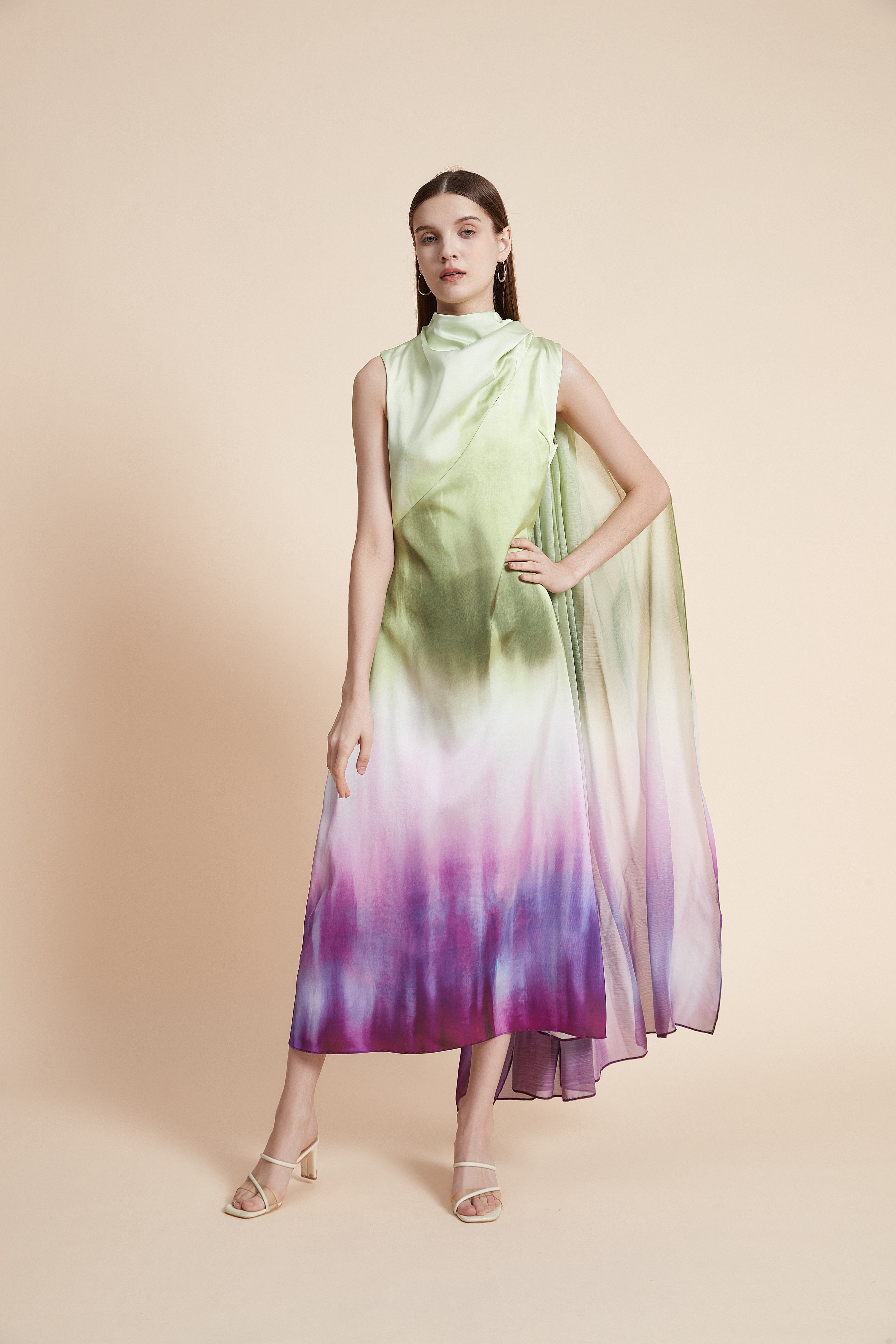 Sleeveless Tie-Dye Maxi Dress