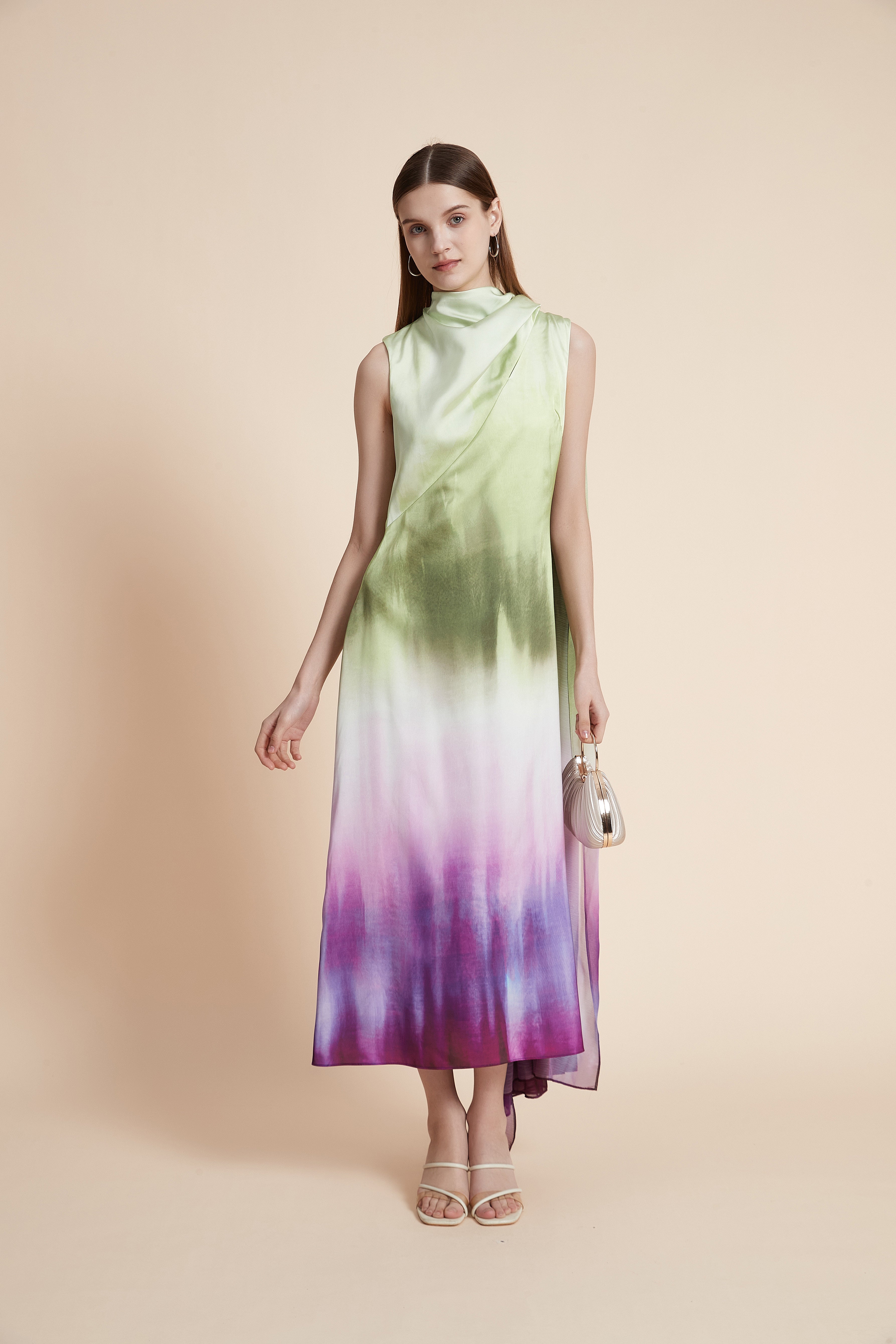 Sleeveless Tie-Dye Maxi Dress