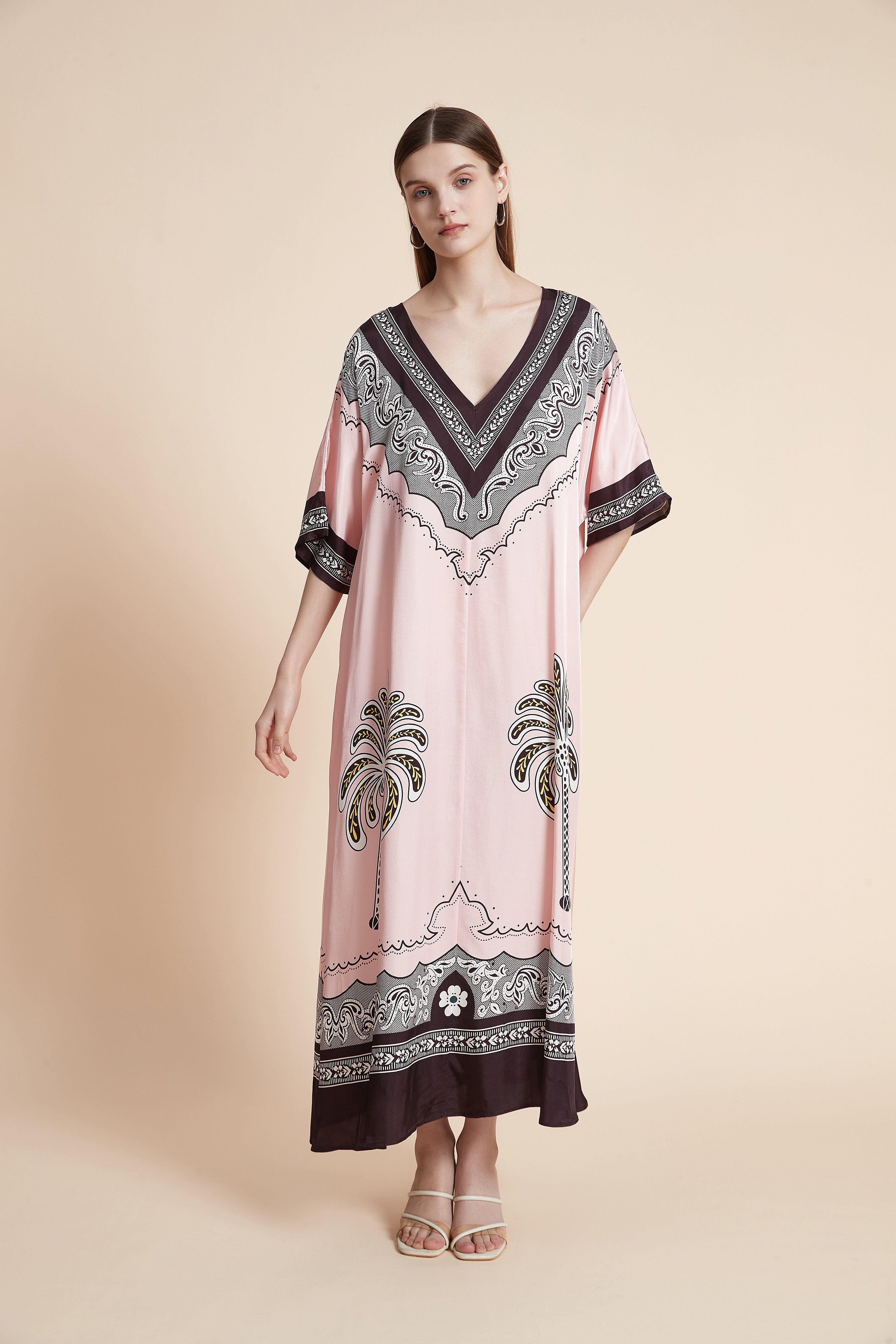 فستان قفطان ماكسي بلَش هيريتج