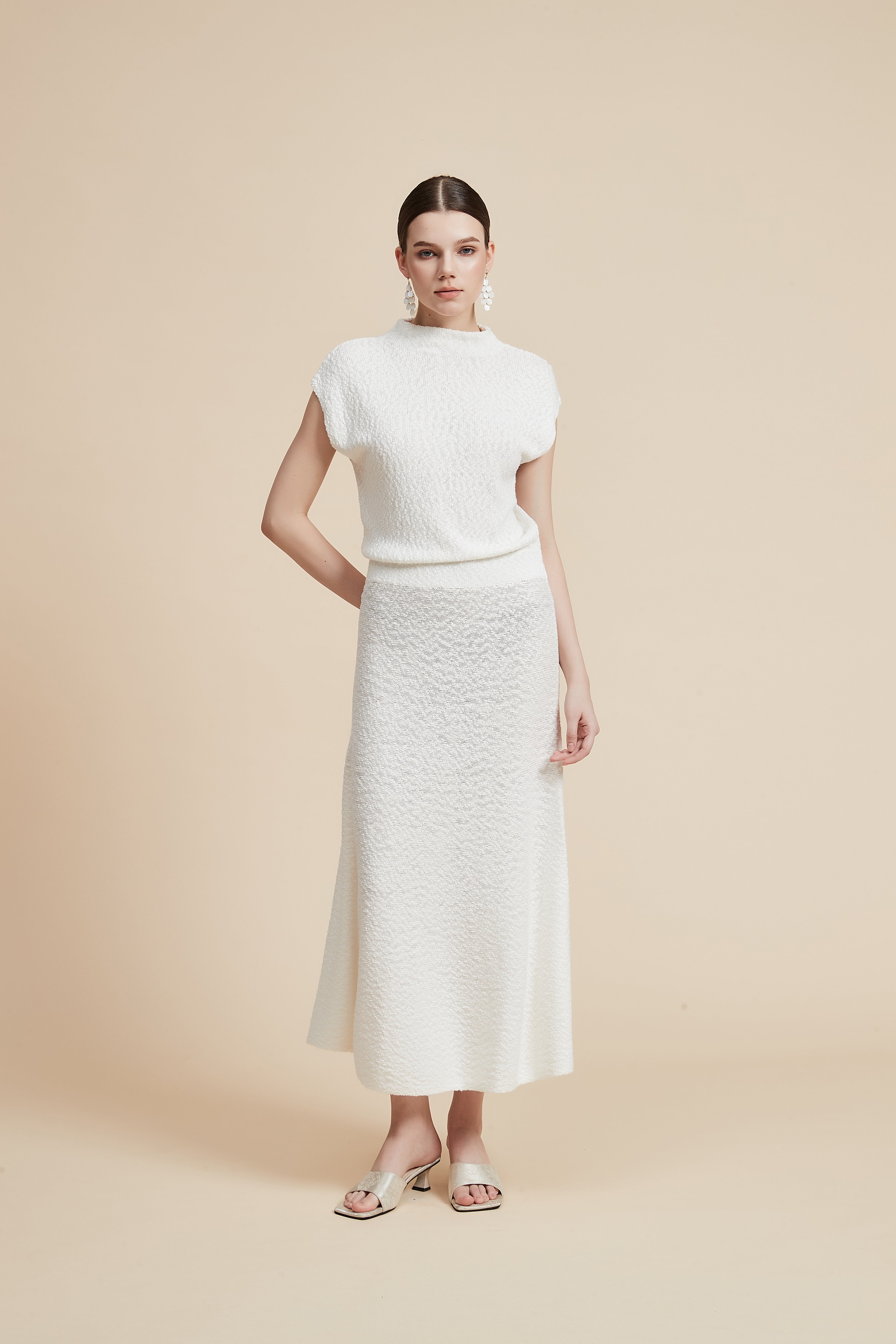 Solid Short Sleeve Midi Dress
