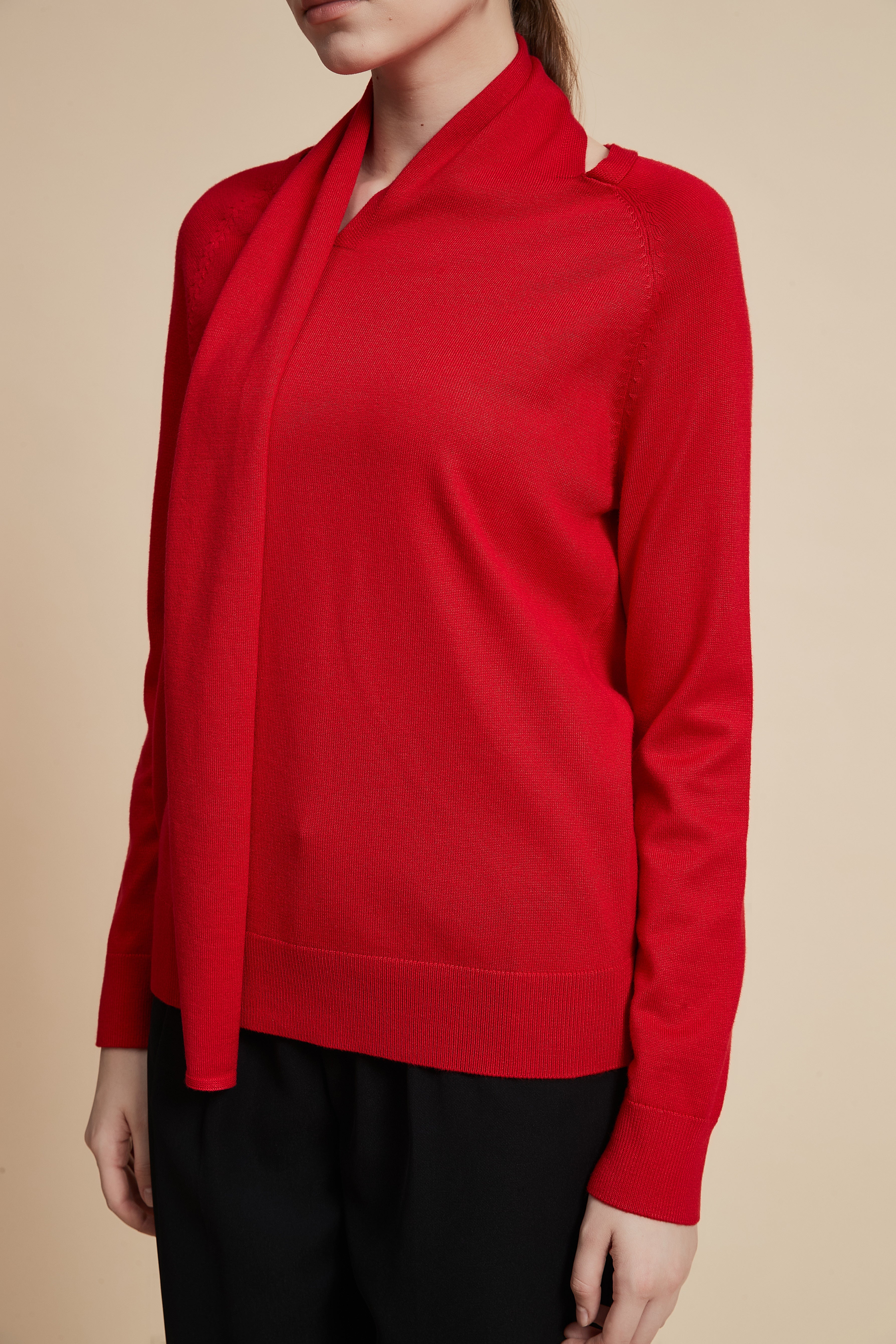 Solid Long Sleeve Cropped Sweater