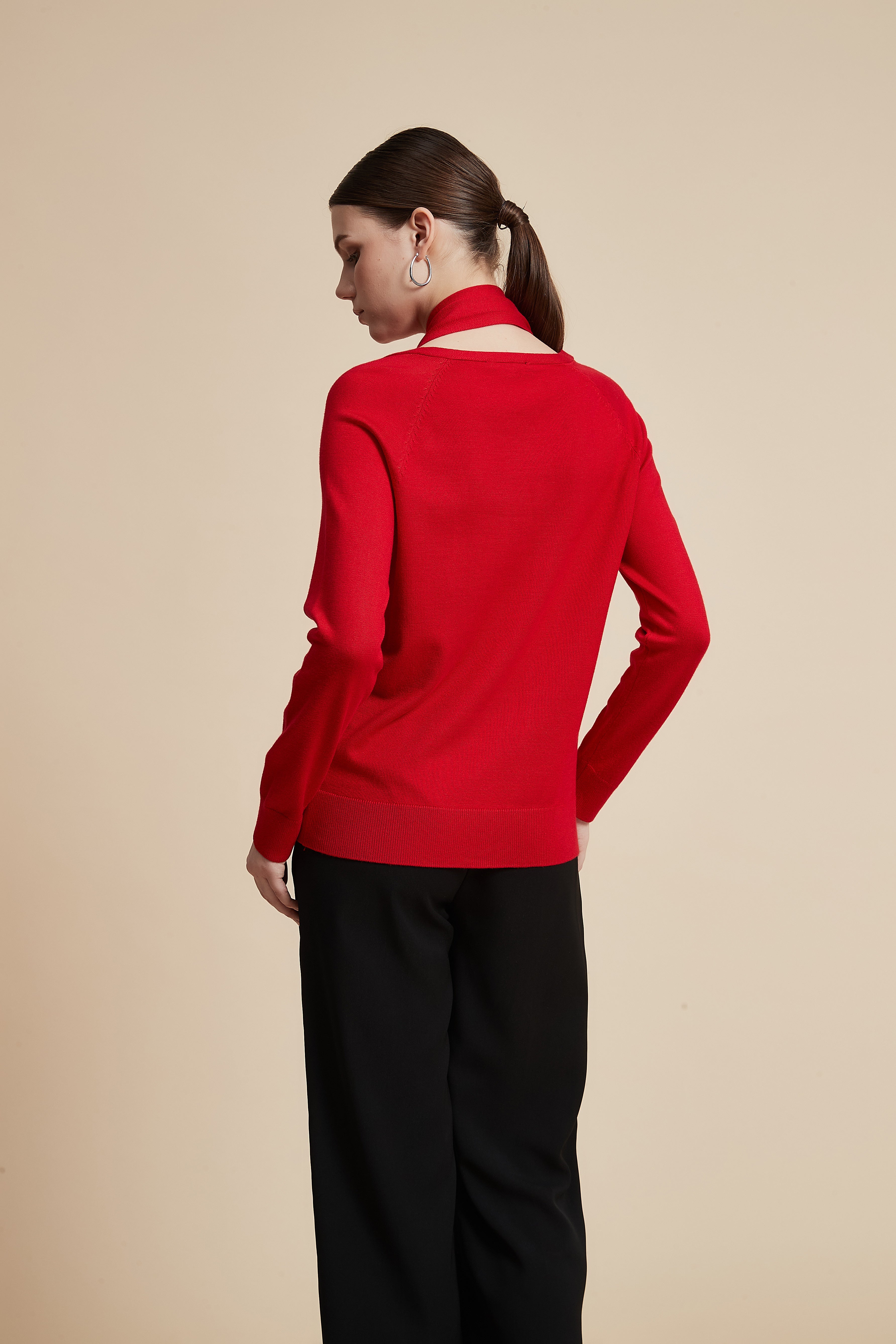 Solid Long Sleeve Cropped Sweater