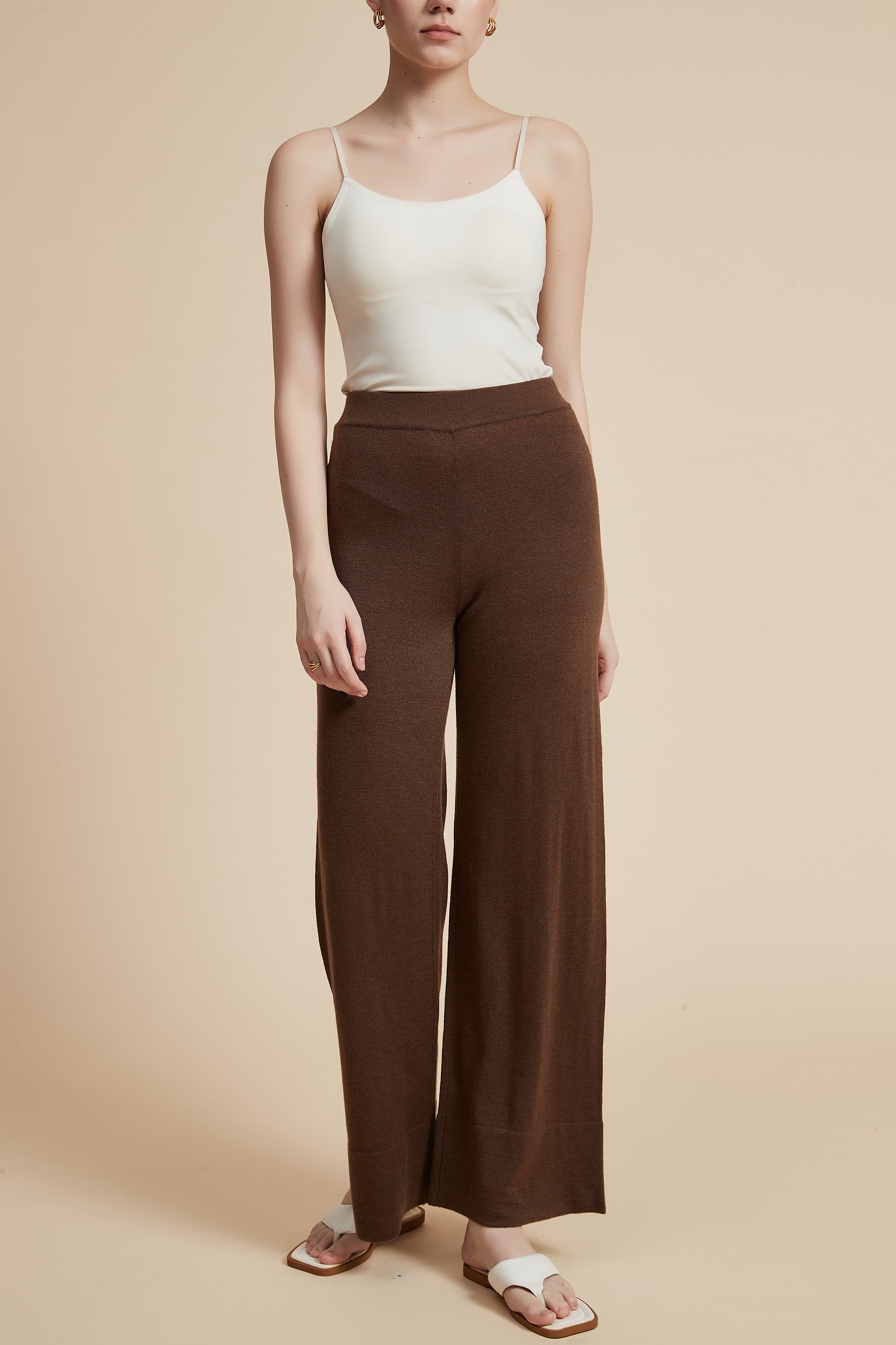 Plain Wide Leg Trousers