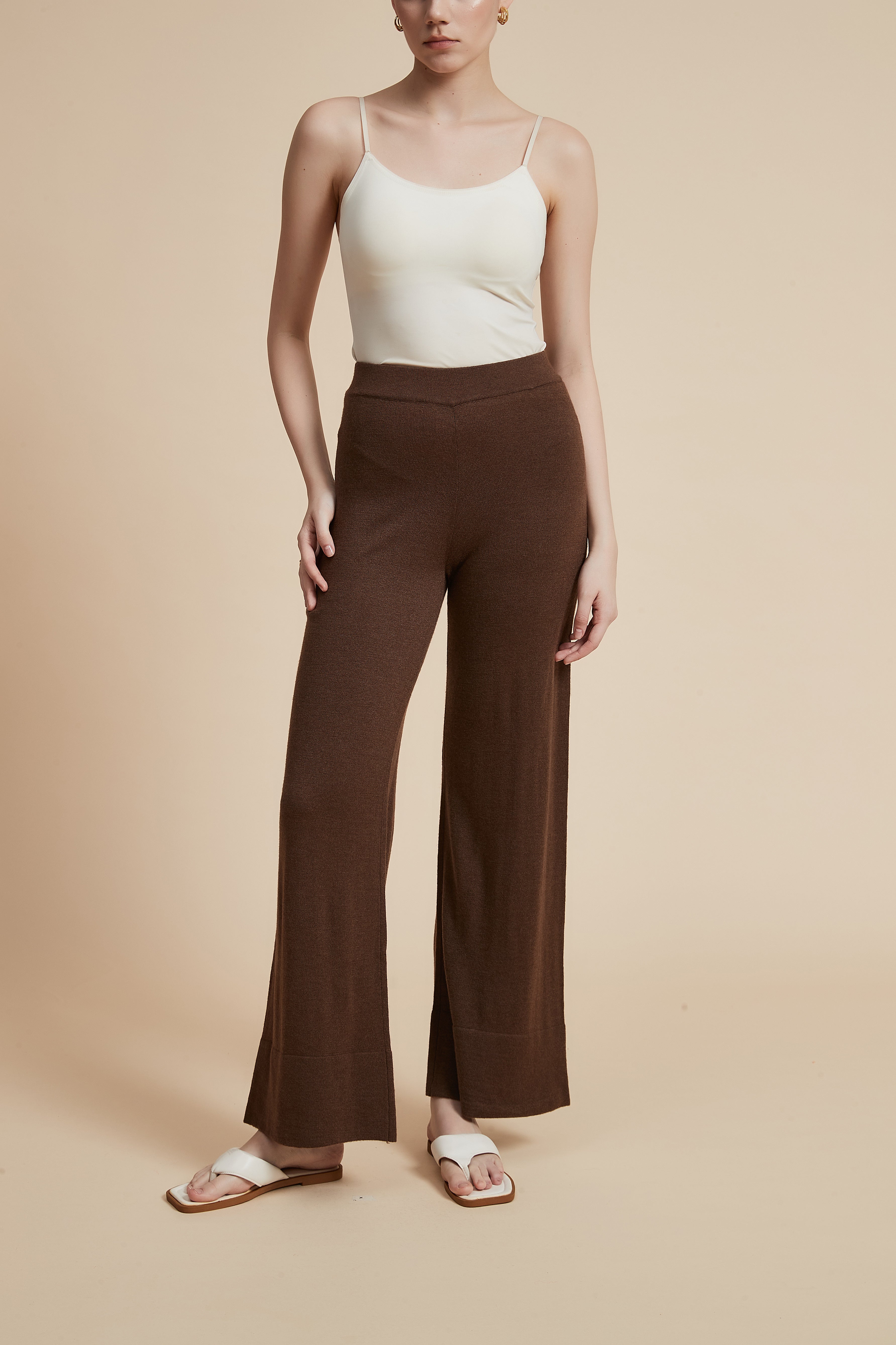 Plain Wide Leg Trousers