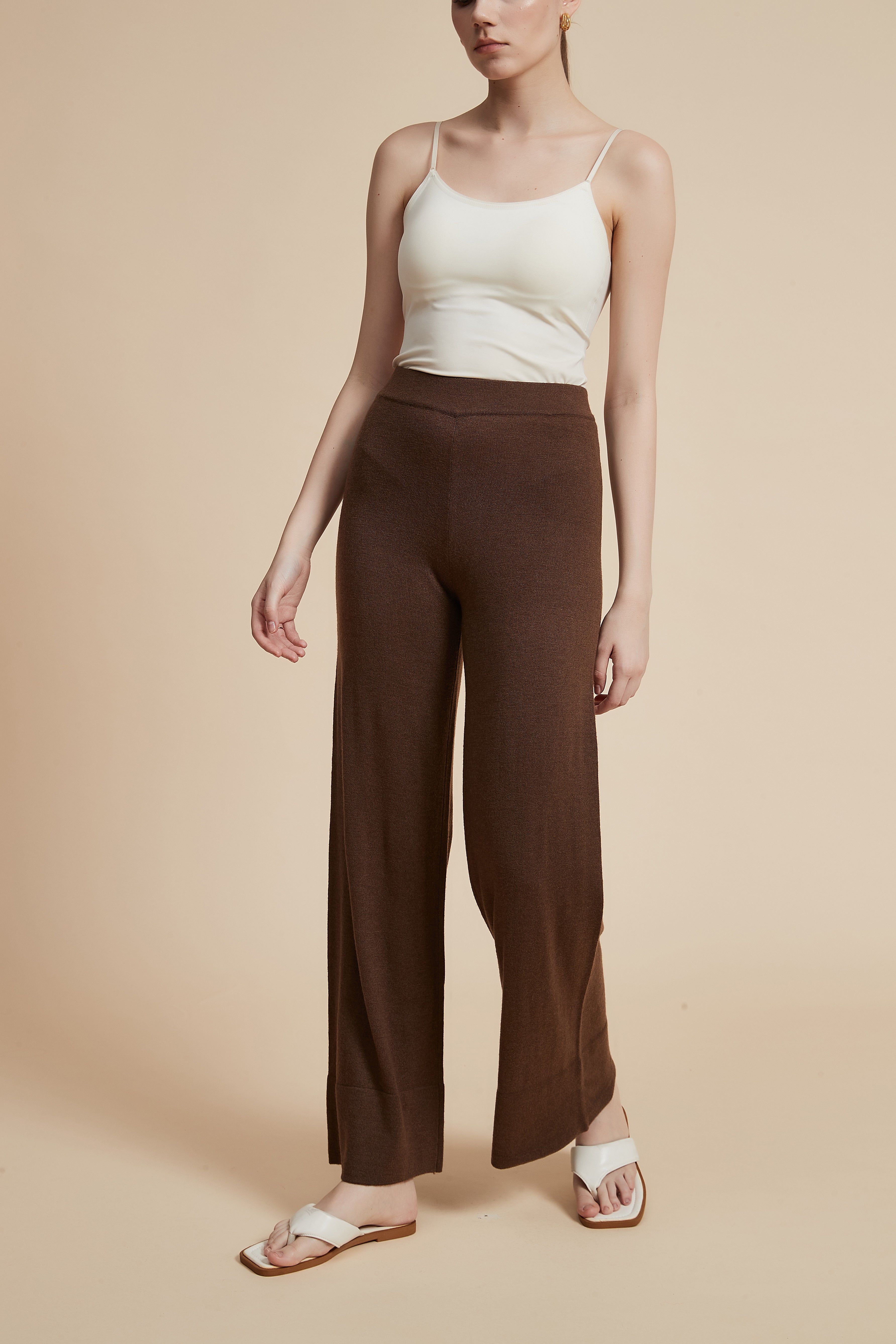 Plain Wide Leg Trousers