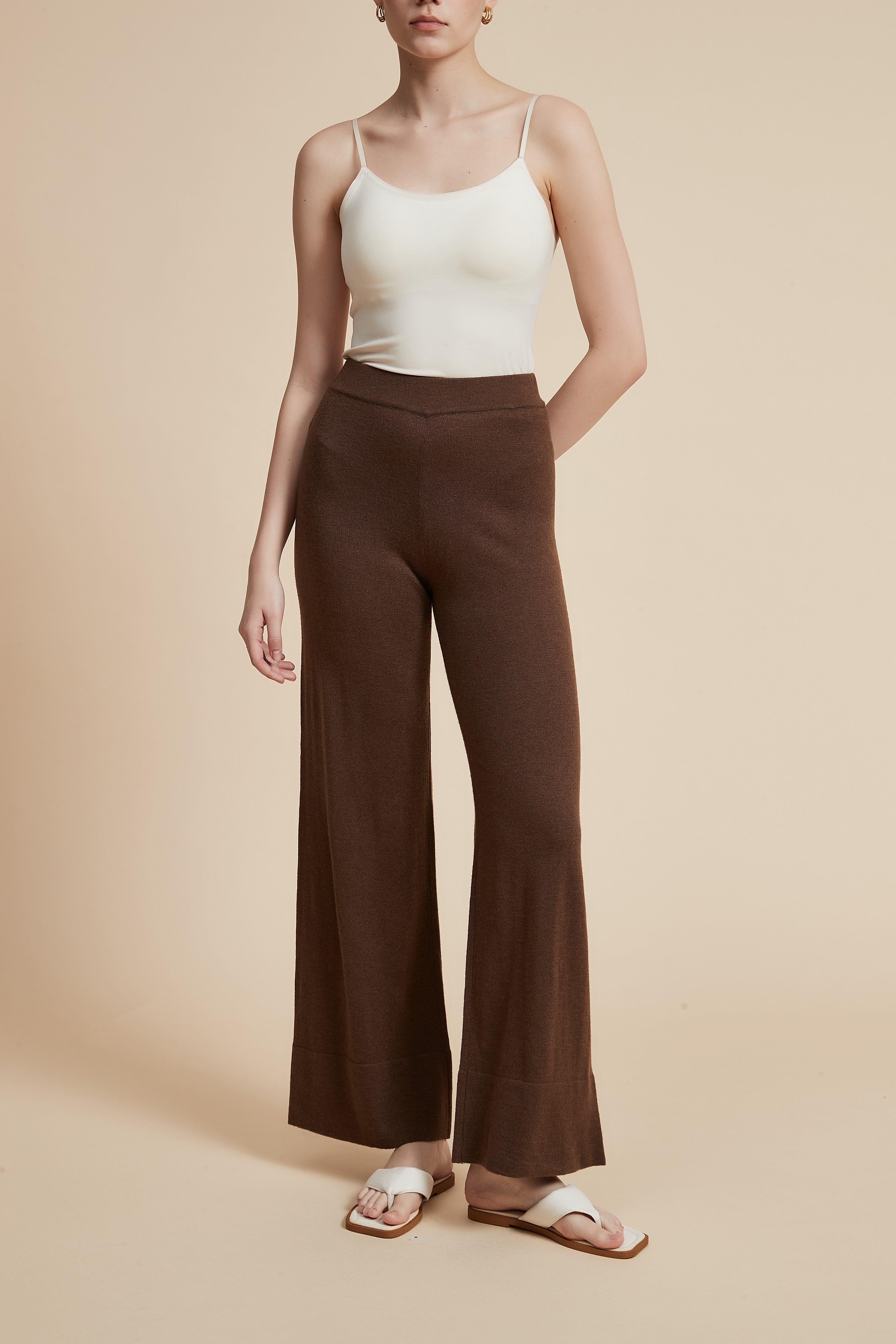 Plain Wide Leg Trousers