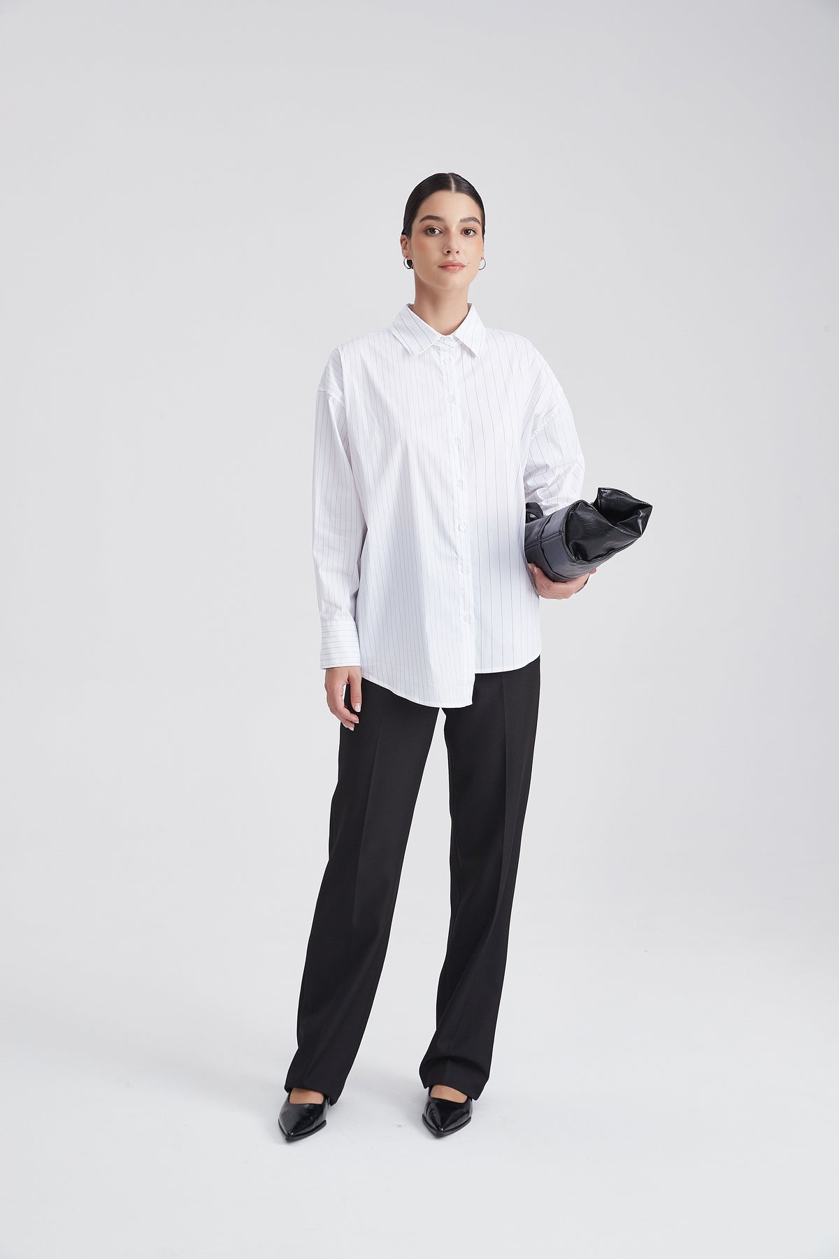 Longitudinal Striped Long-Sleeve Shirt