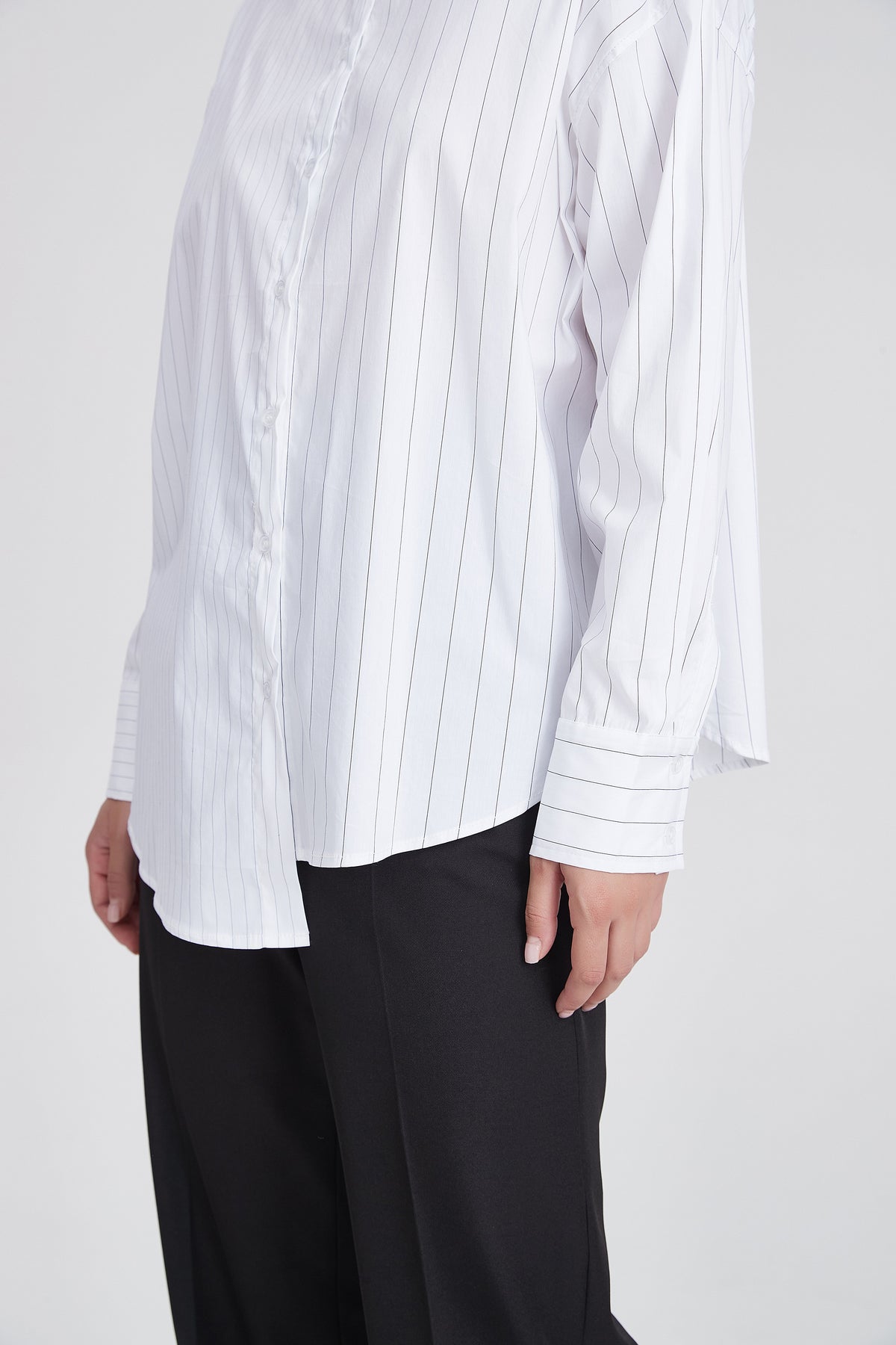 Longitudinal Striped Long-Sleeve Shirt