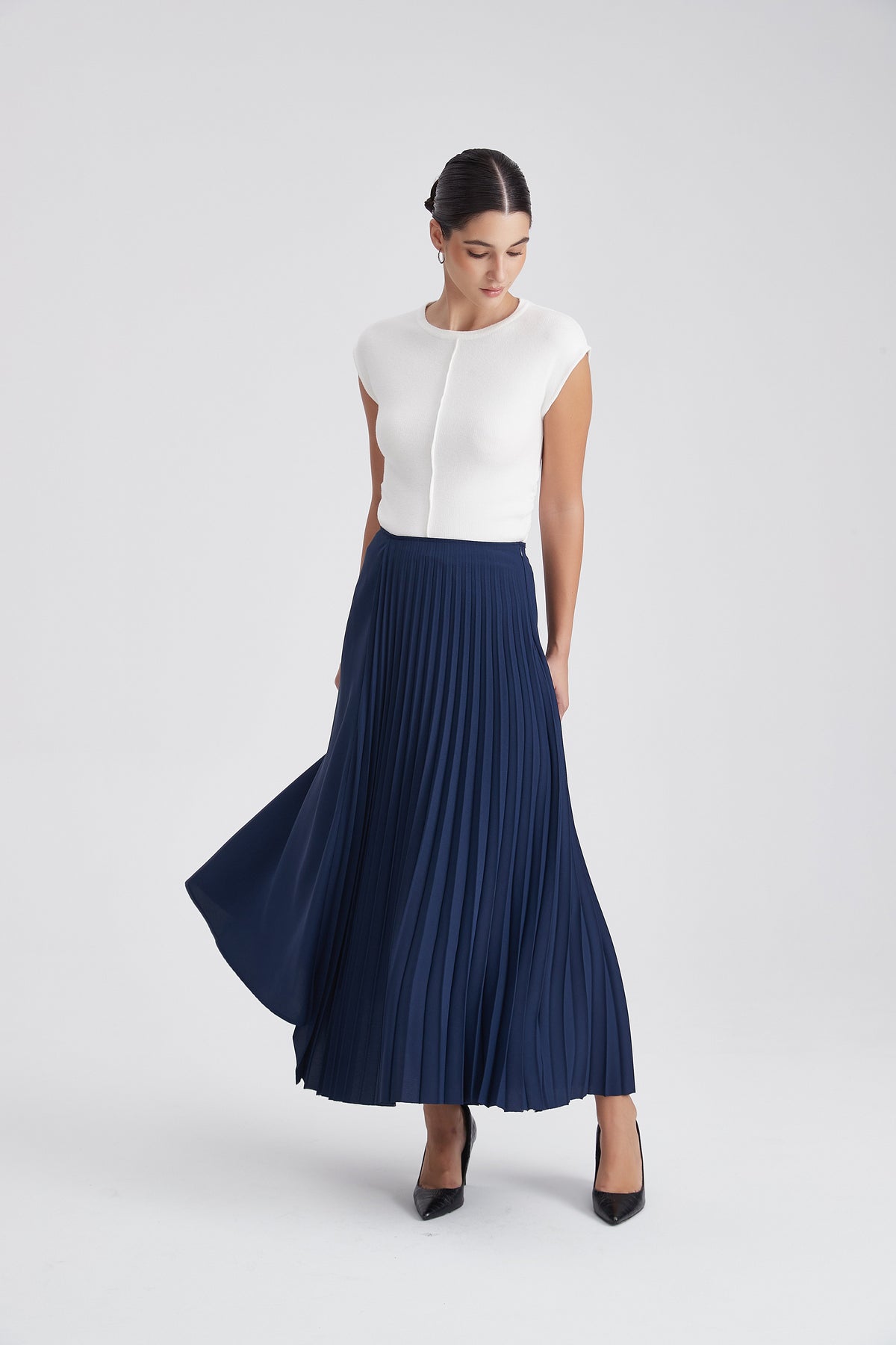 Long Pleated Skirt