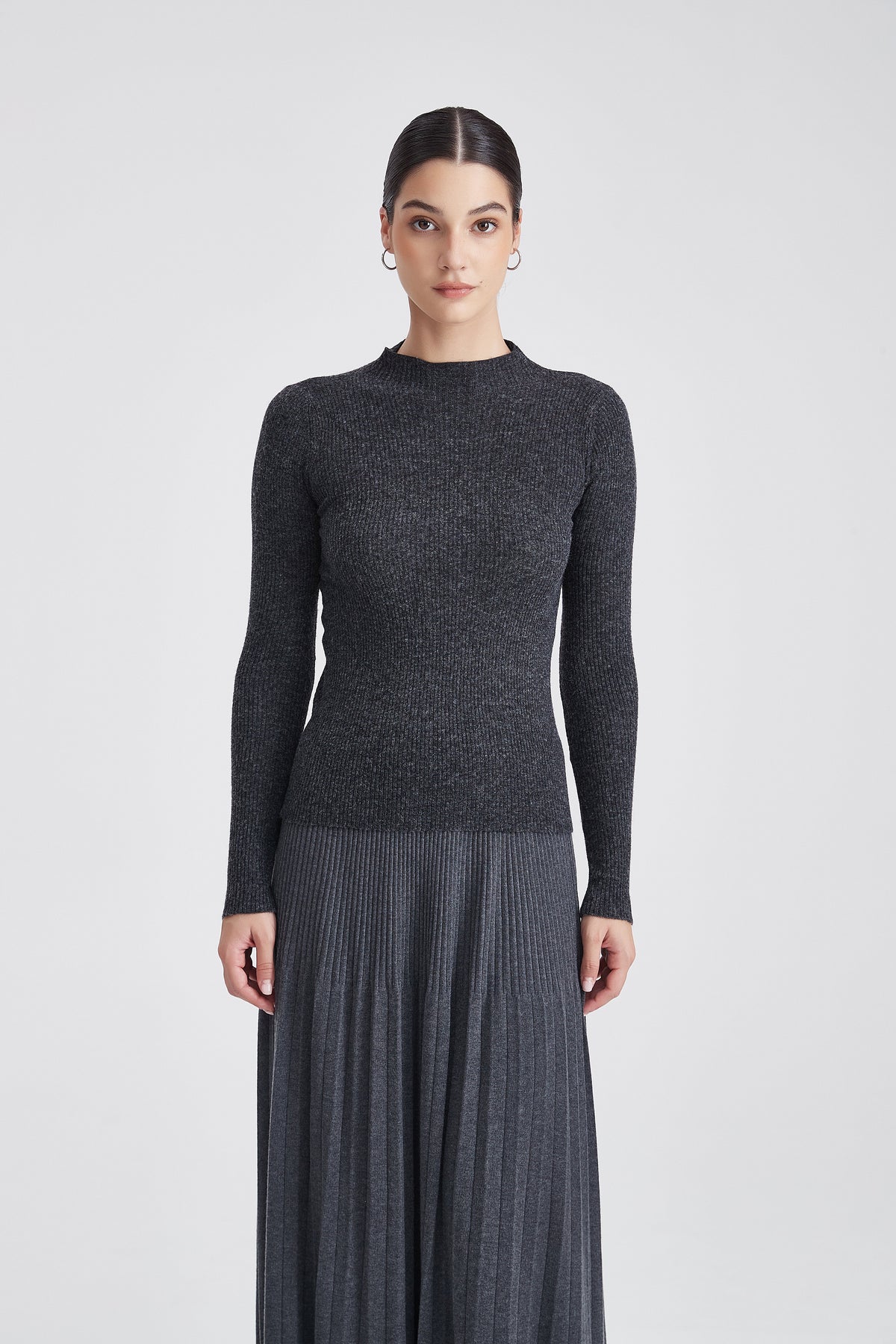 Winter High-Neck Top with Long Sleeves