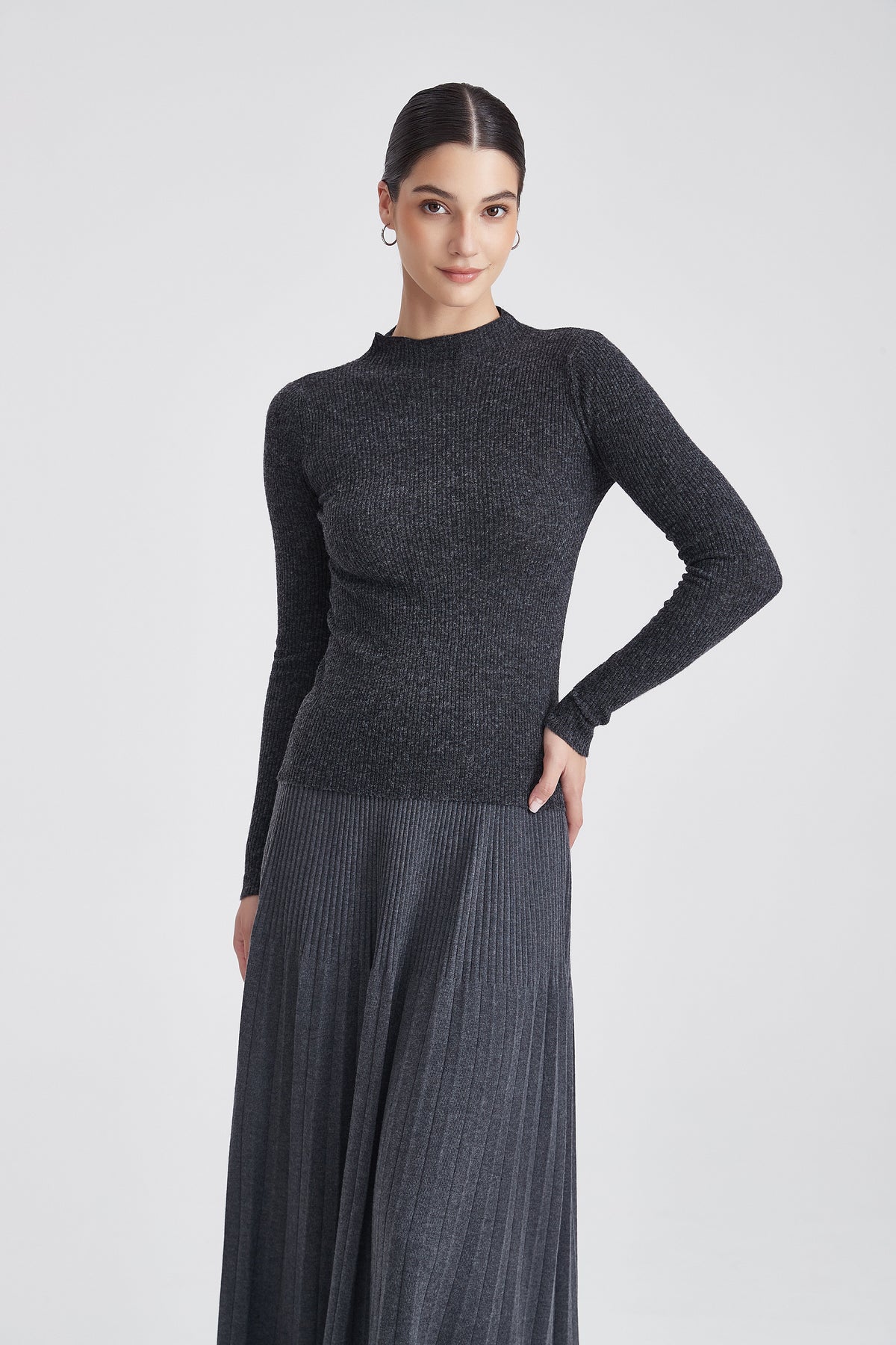 Winter High-Neck Top with Long Sleeves