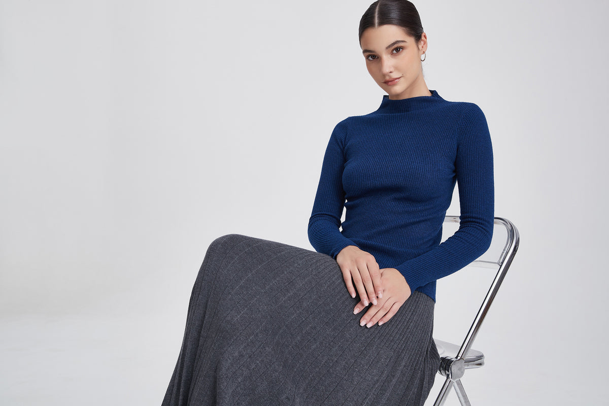 Winter High-Neck Top with Long Sleeves