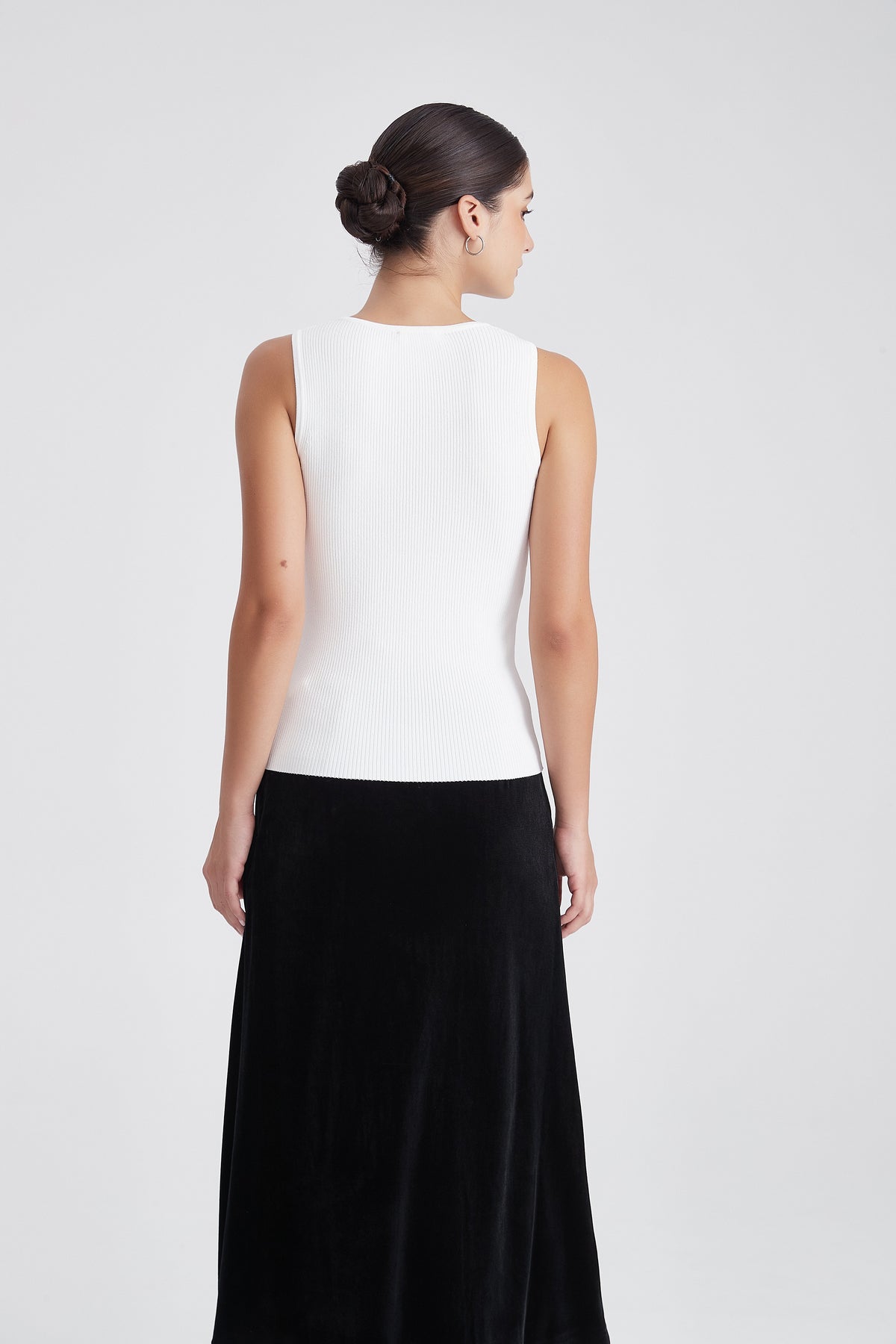 Plain Ruffled Midi Skirt