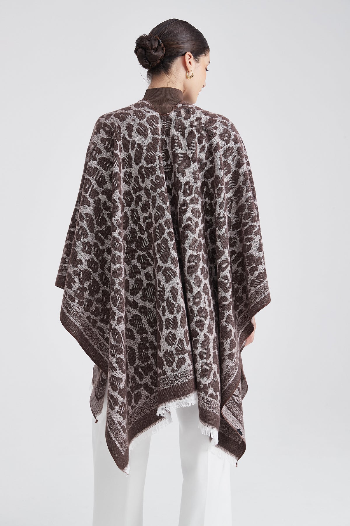 Tiger Poncho with Fringes