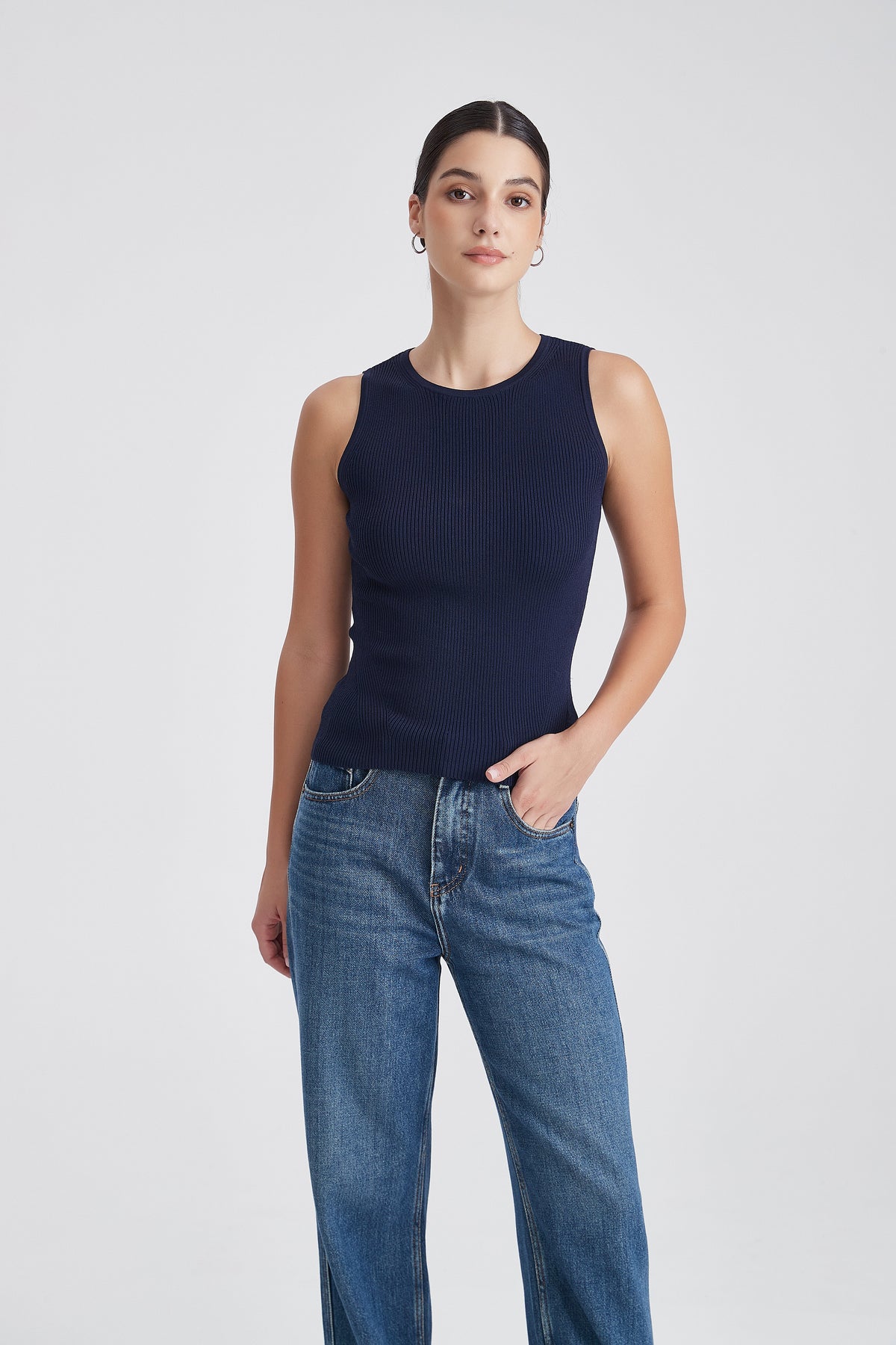 Ribbed Sleeveless Tank Top