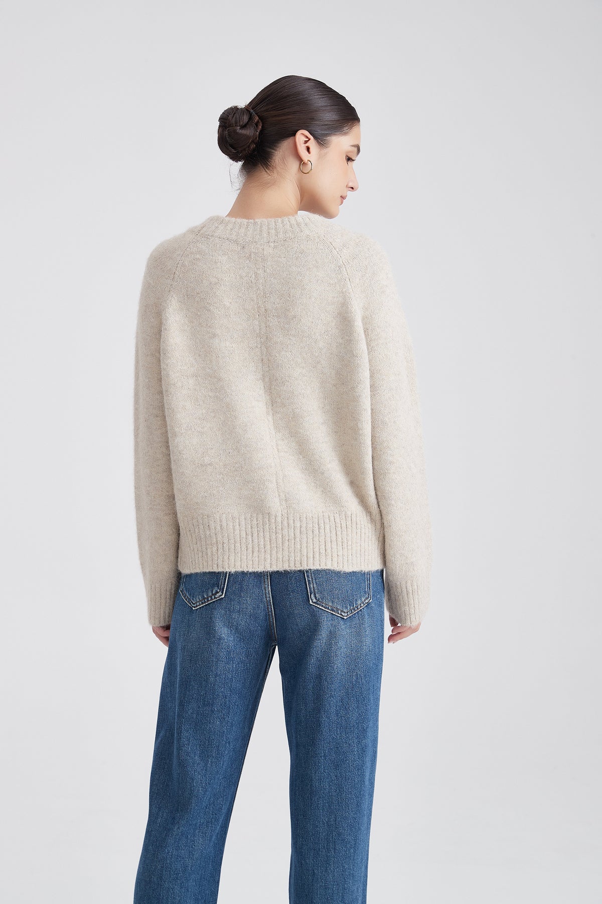 Winter Long-Sleeve Top with Round Neck