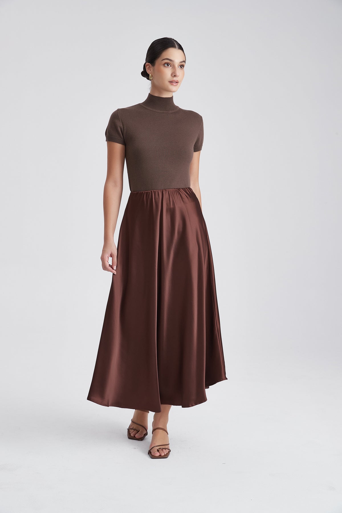 Flared Maxi Skirt with Fitted Waist