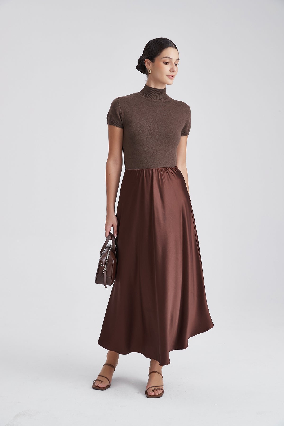 Flared Maxi Skirt with Fitted Waist