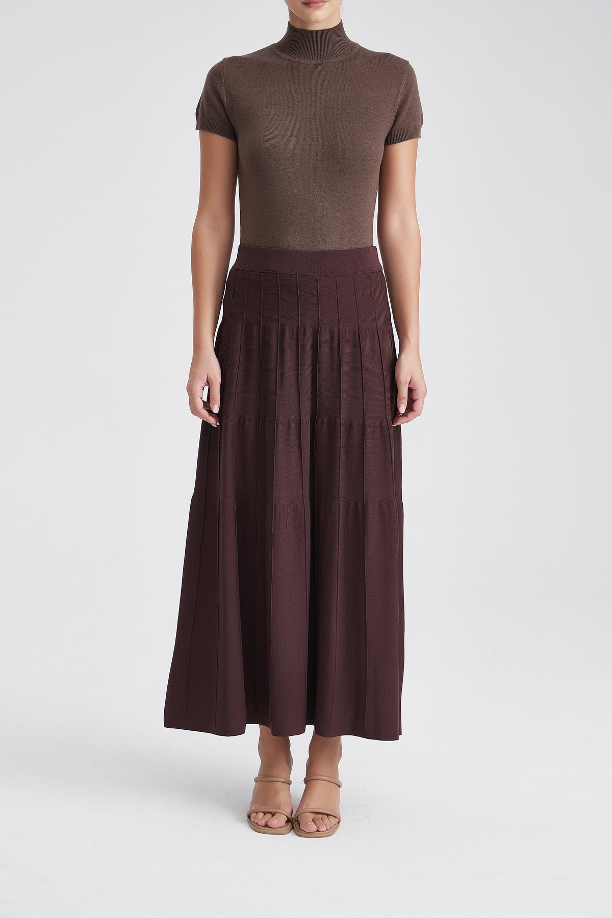 Wide-Cut Midi Skirt
