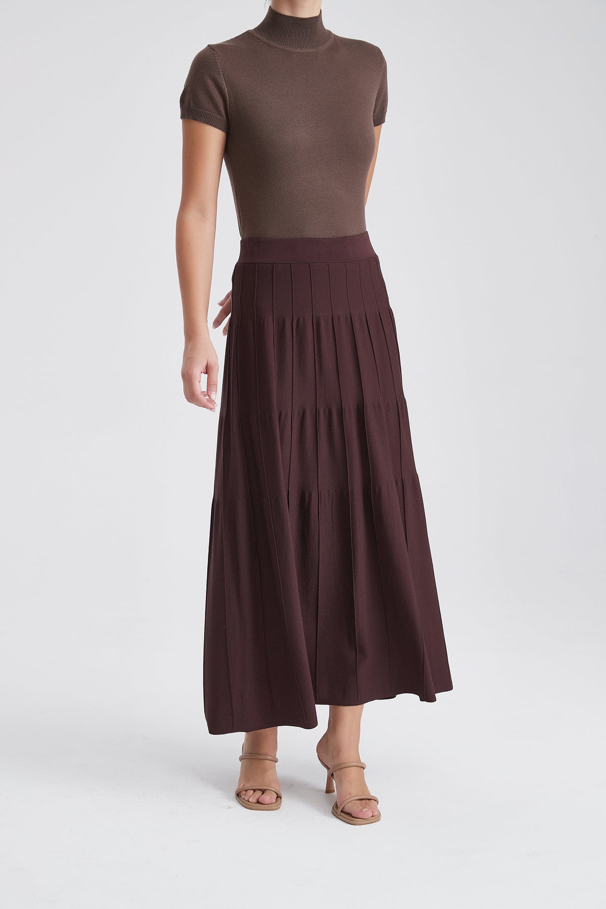 Wide-Cut Midi Skirt