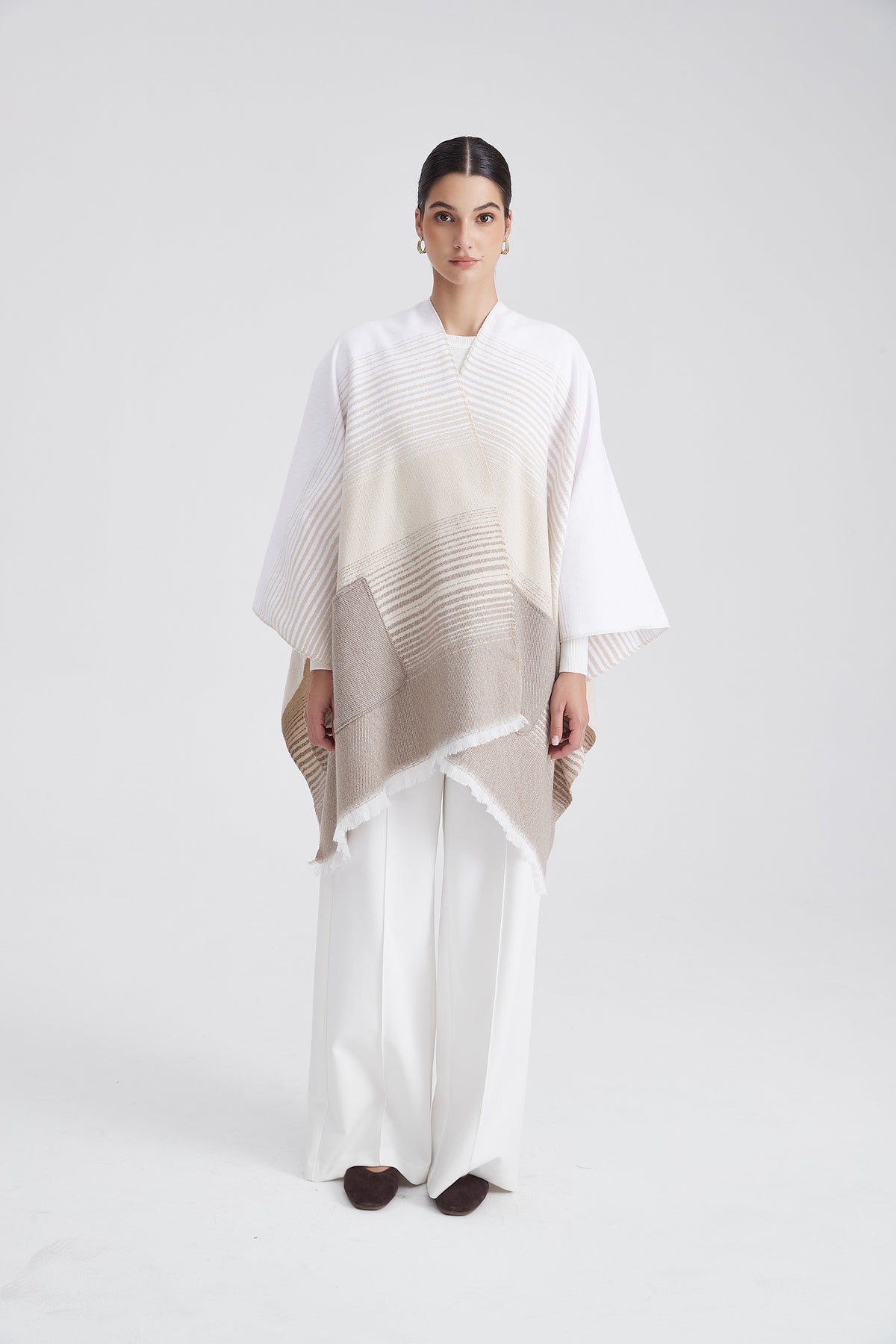 Long Striped Poncho