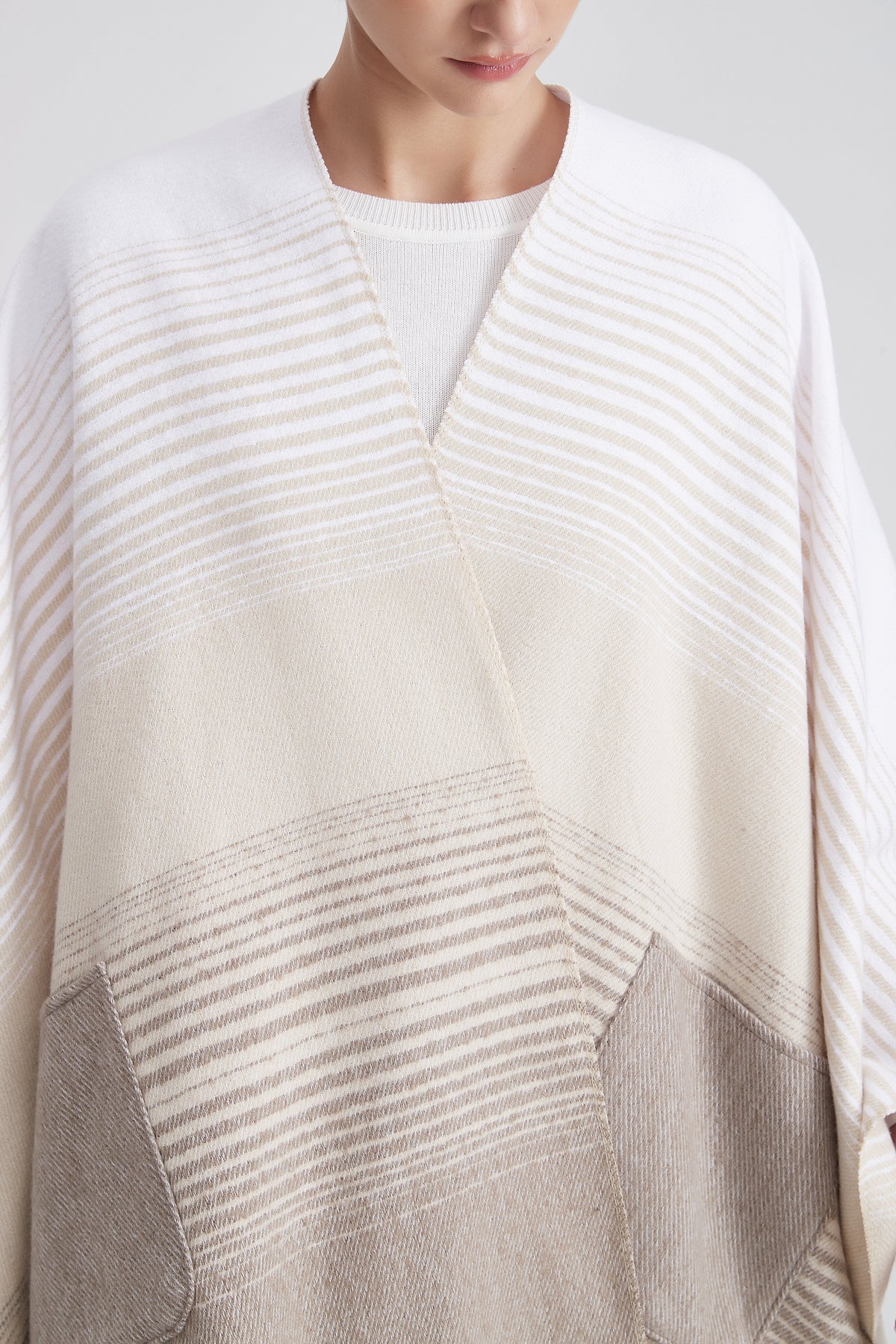 Long Striped Poncho