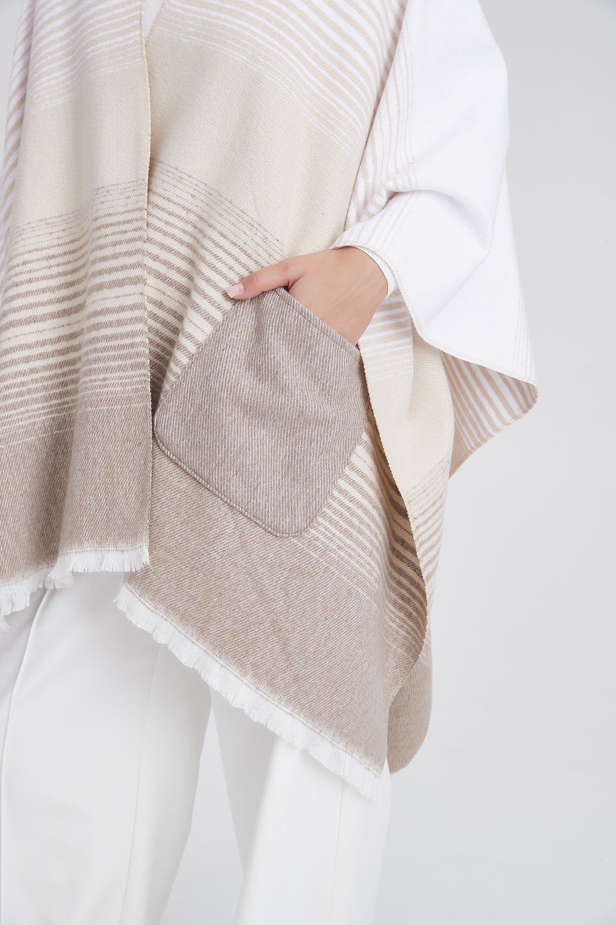 Long Striped Poncho