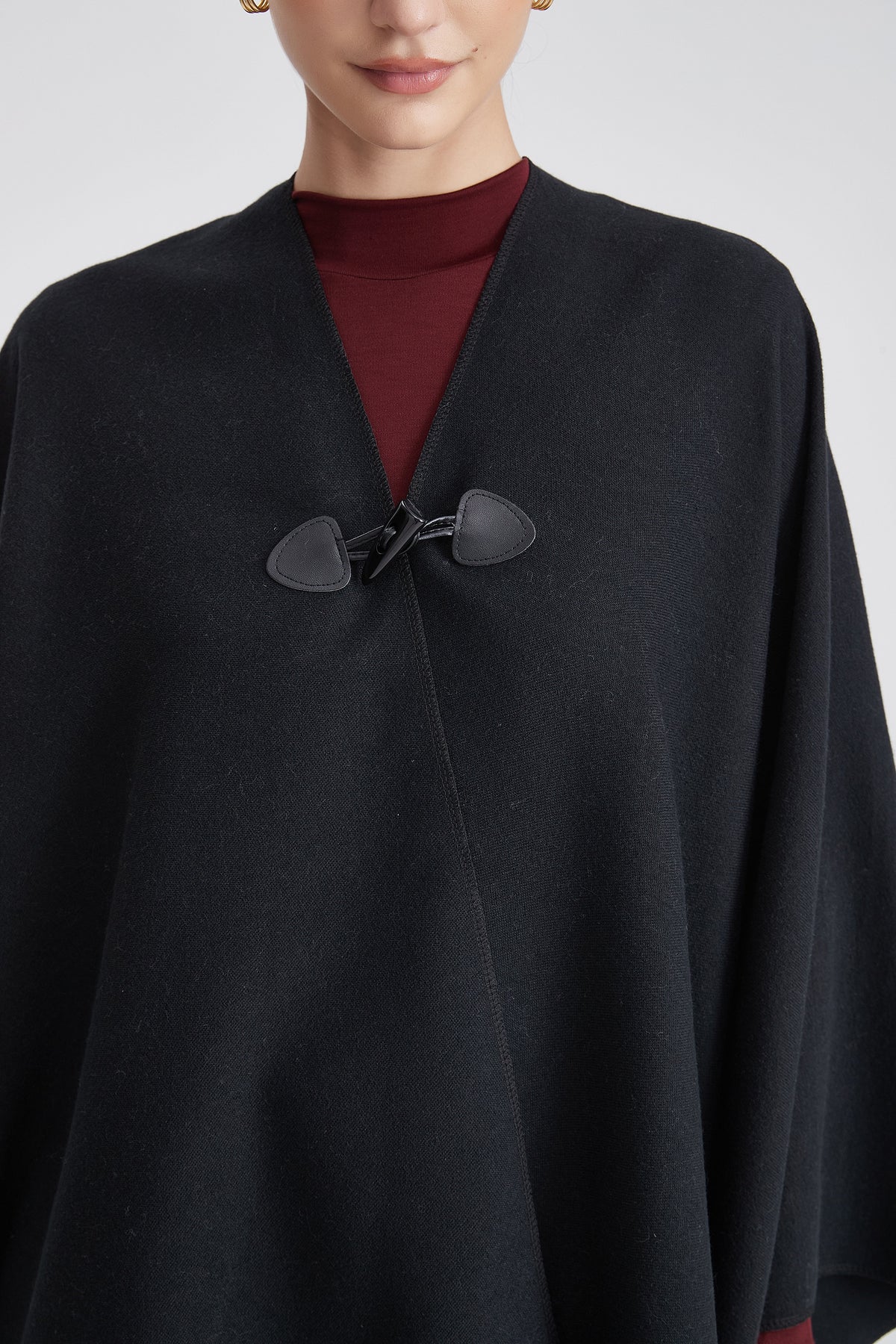 Plain Poncho with Fringes