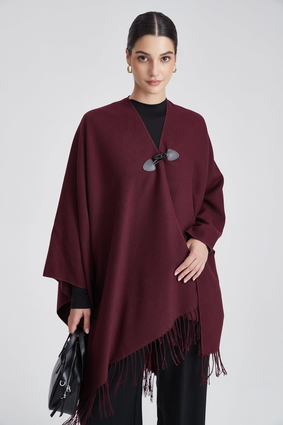 Long Poncho with Fringes