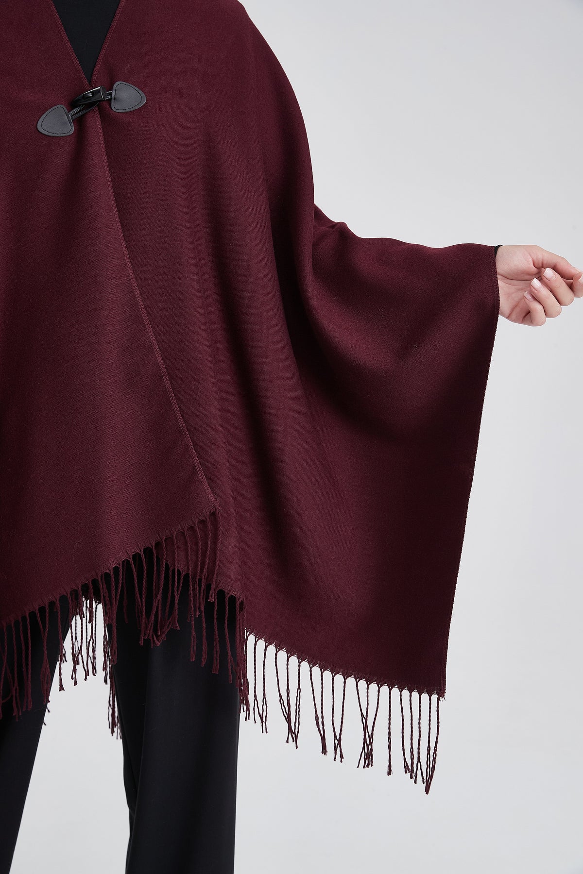 Long Poncho with Fringes