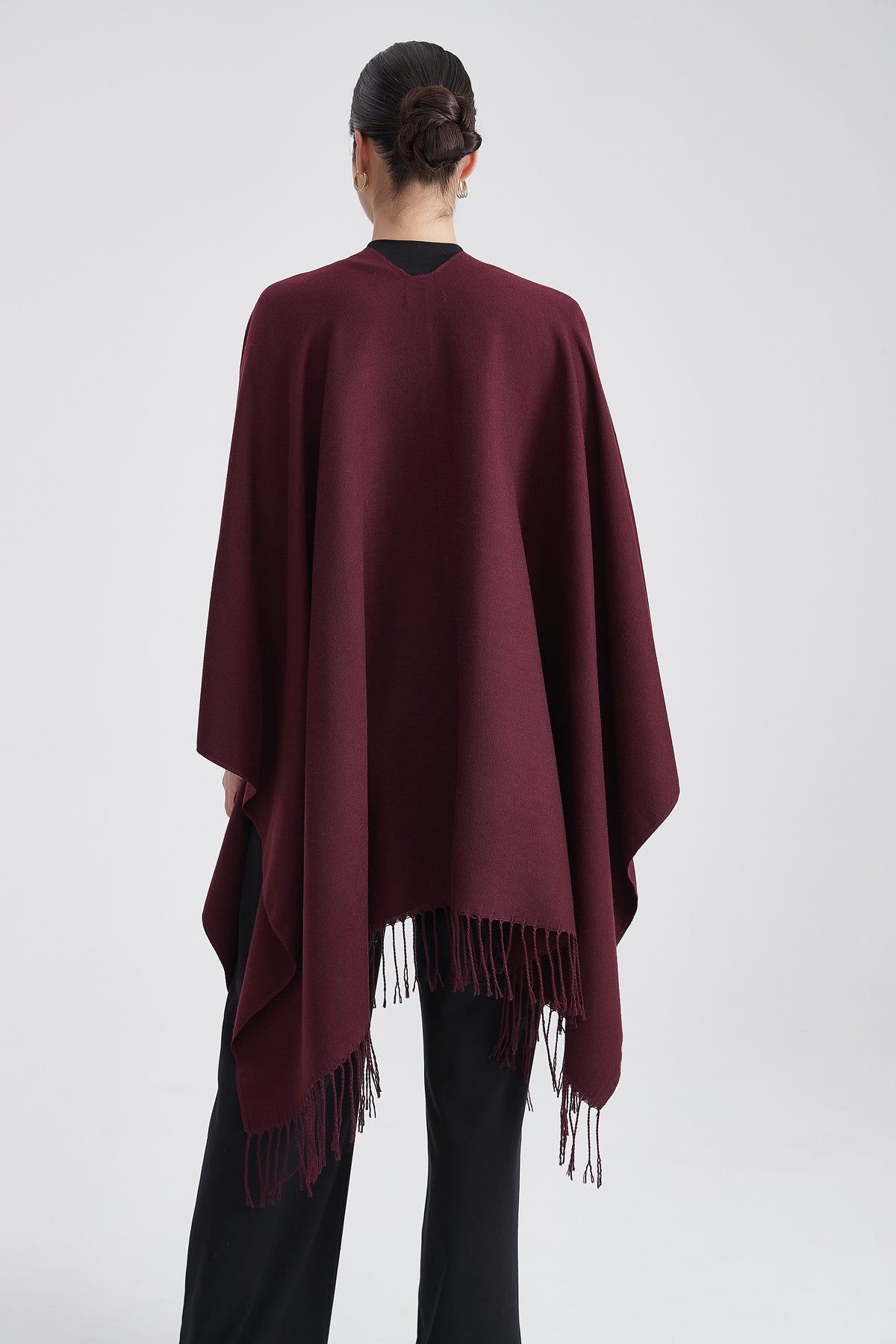 Long Poncho with Fringes
