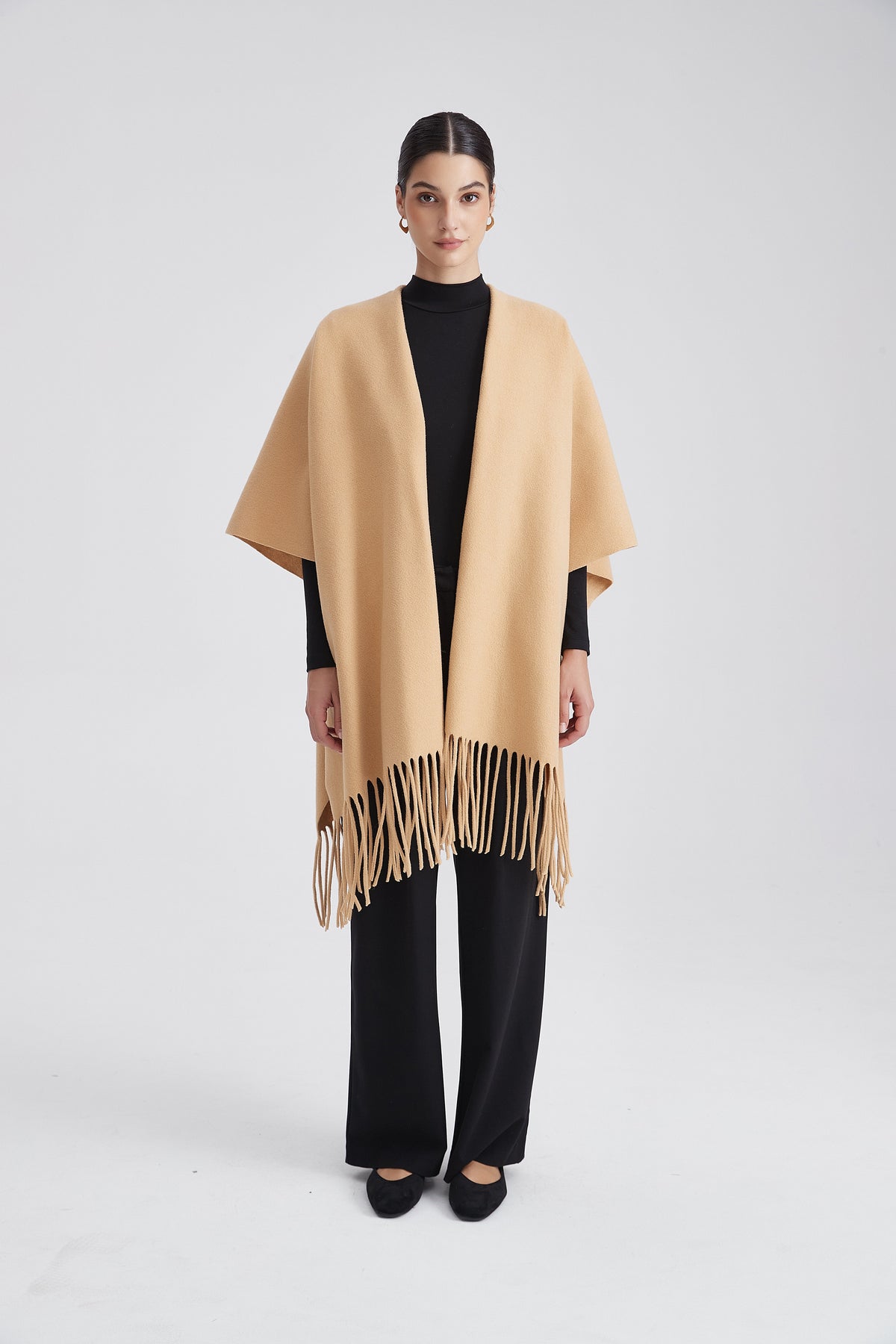 Plain Long Poncho