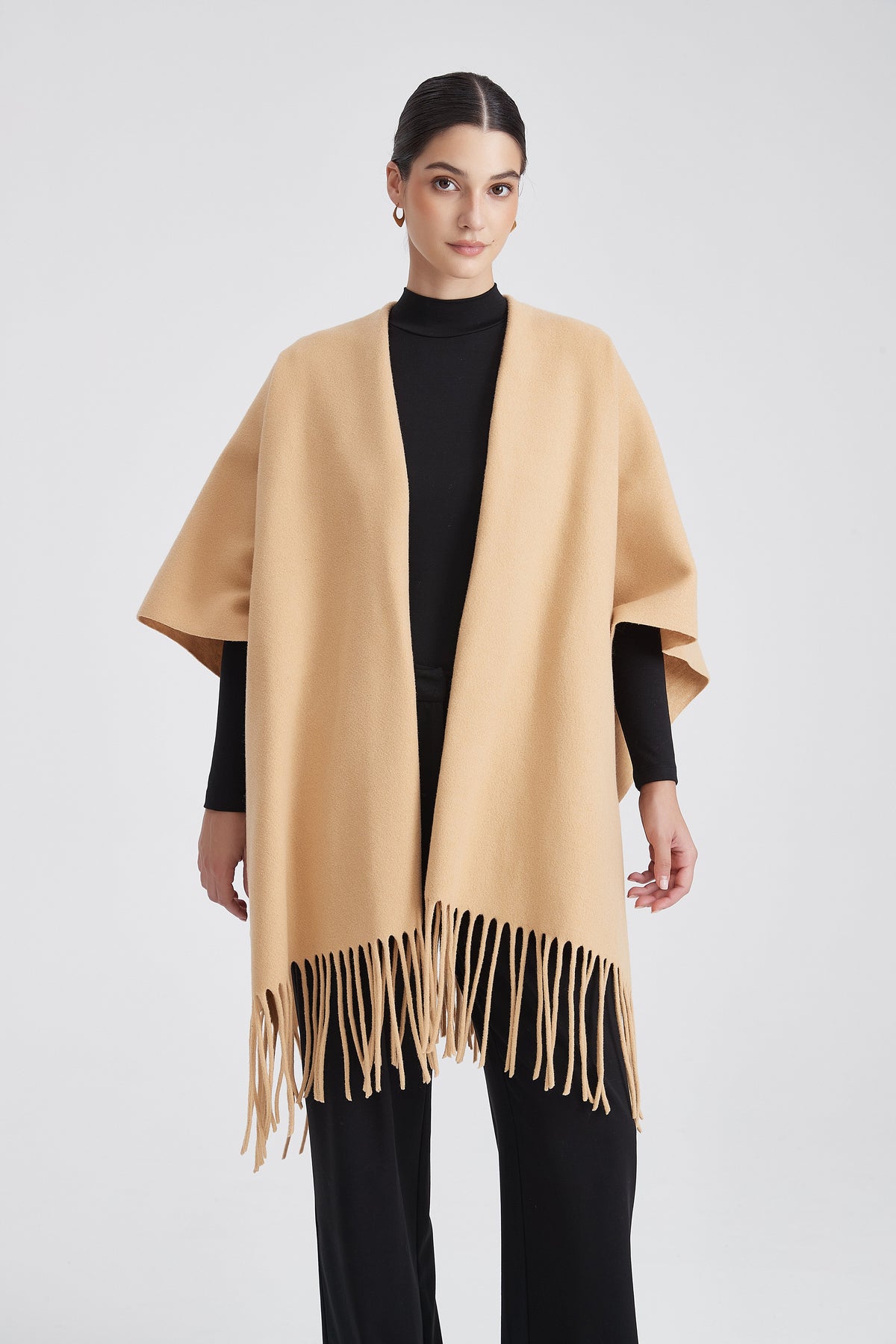 Plain Long Poncho