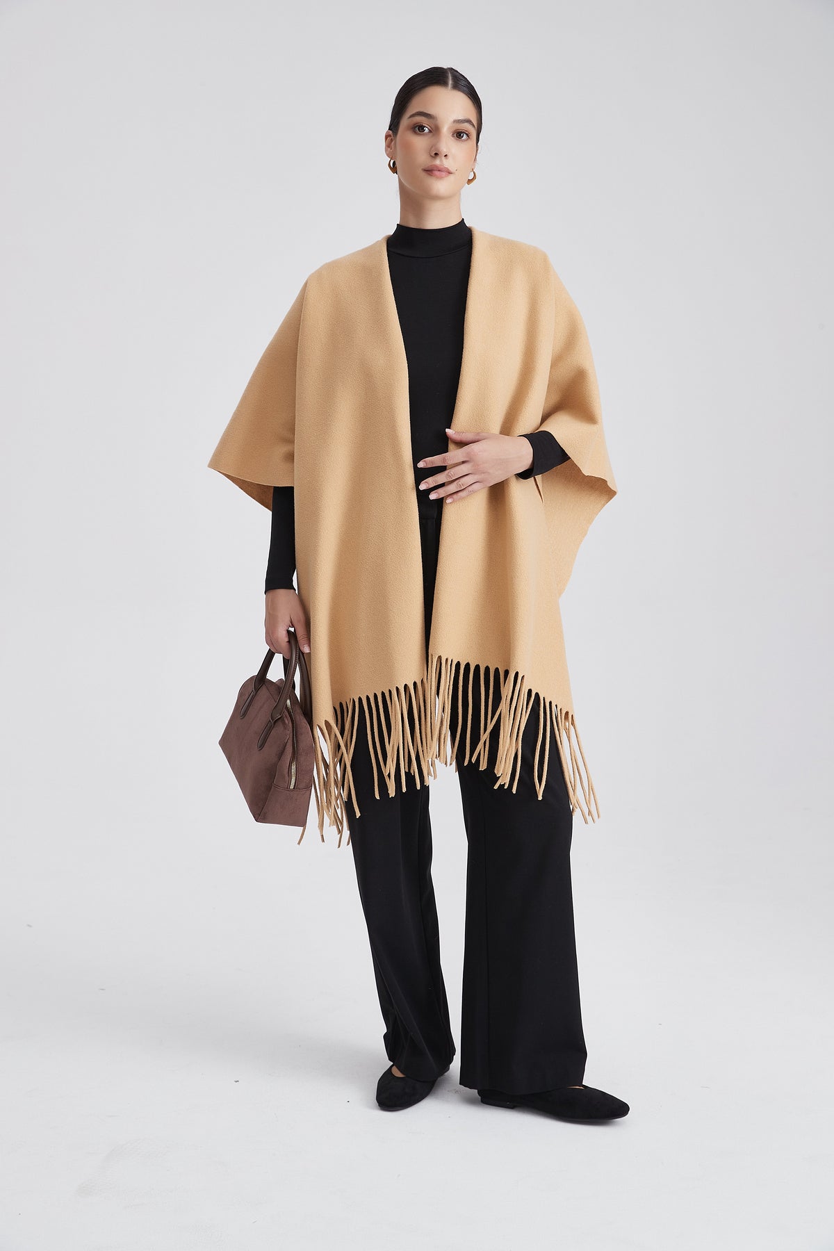 Plain Long Poncho