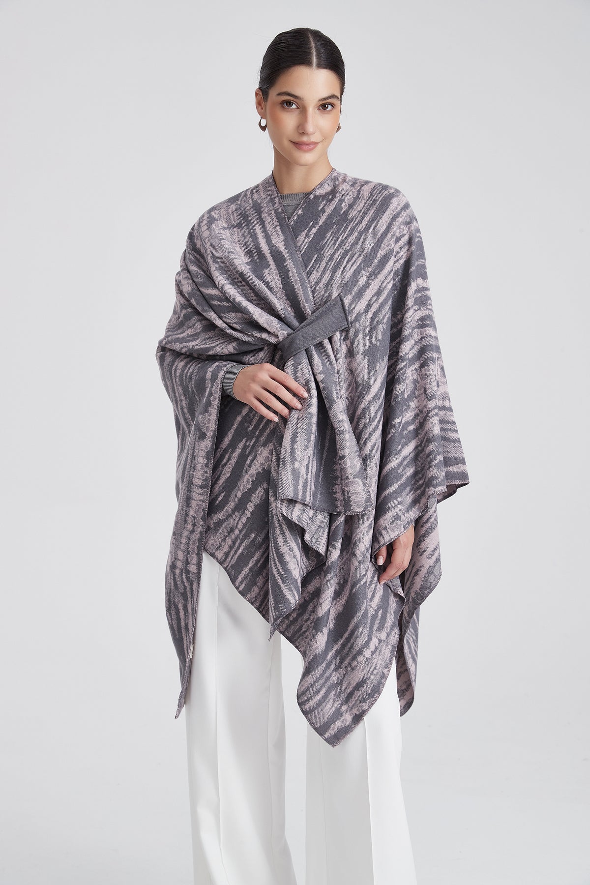 Long Striped Poncho