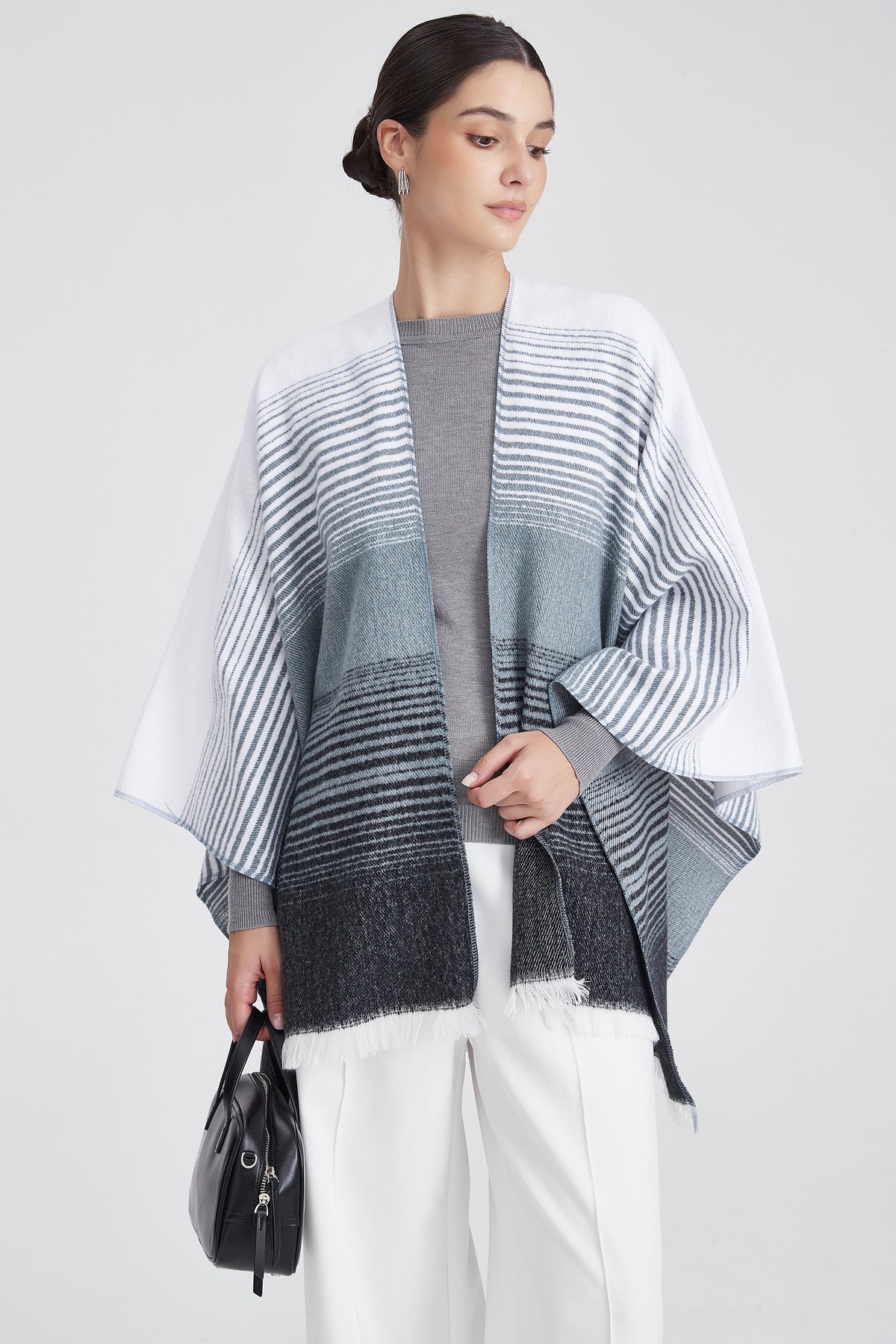 Long Patterned Poncho