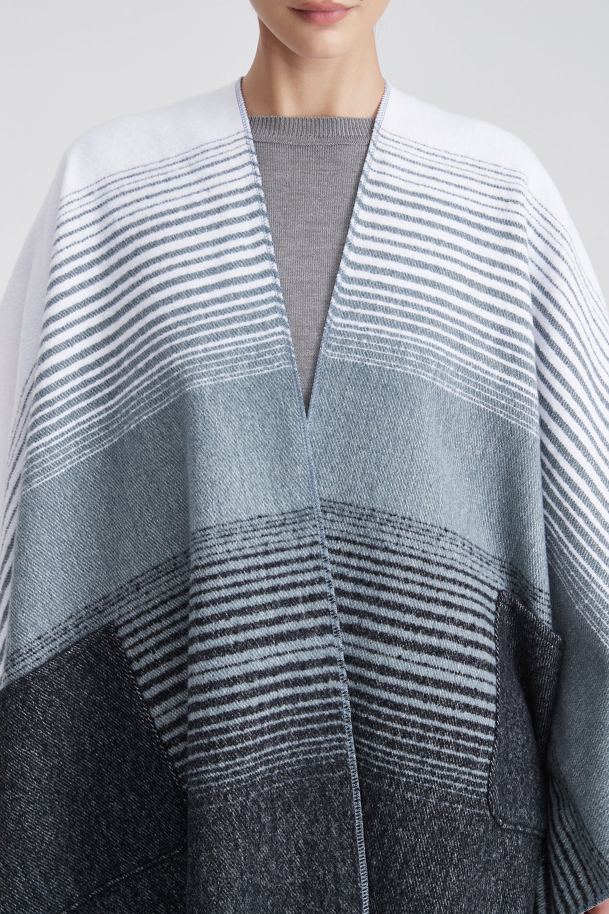 Long Patterned Poncho