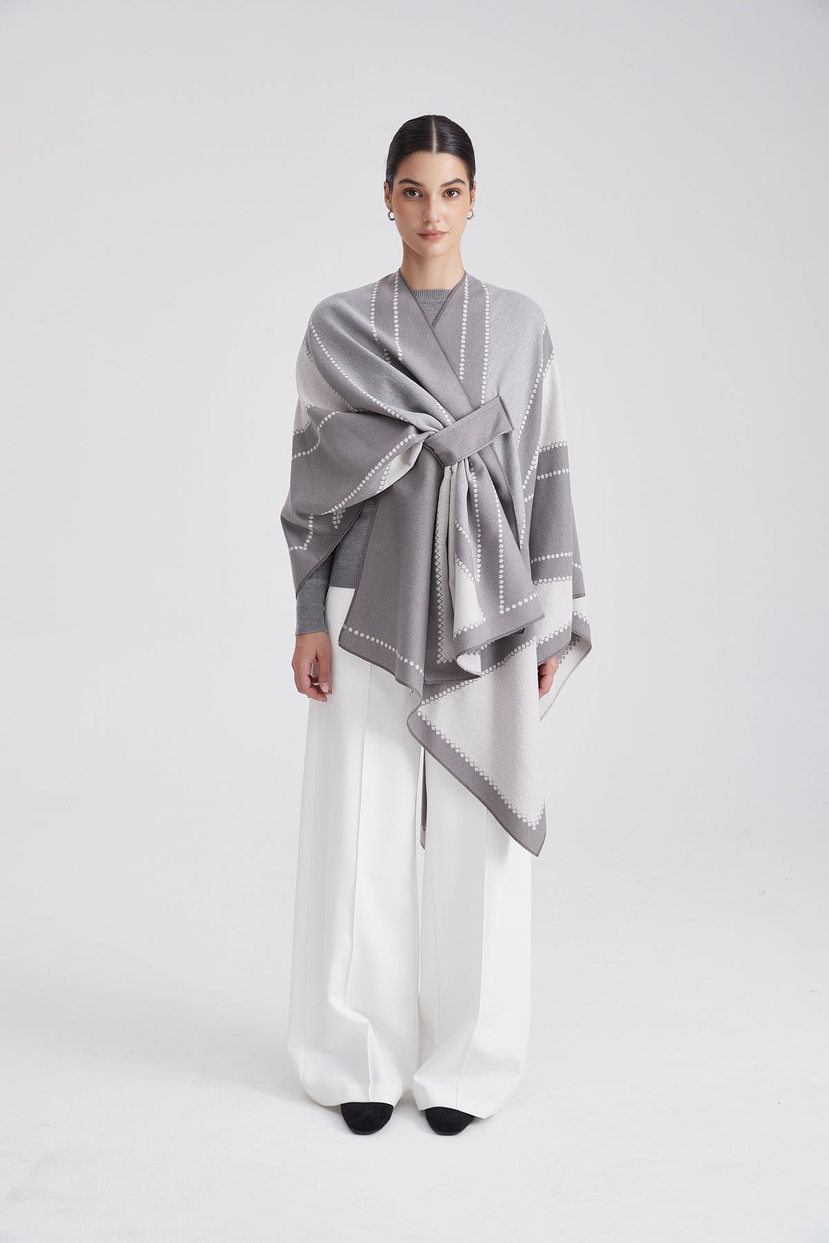 Long Striped Poncho
