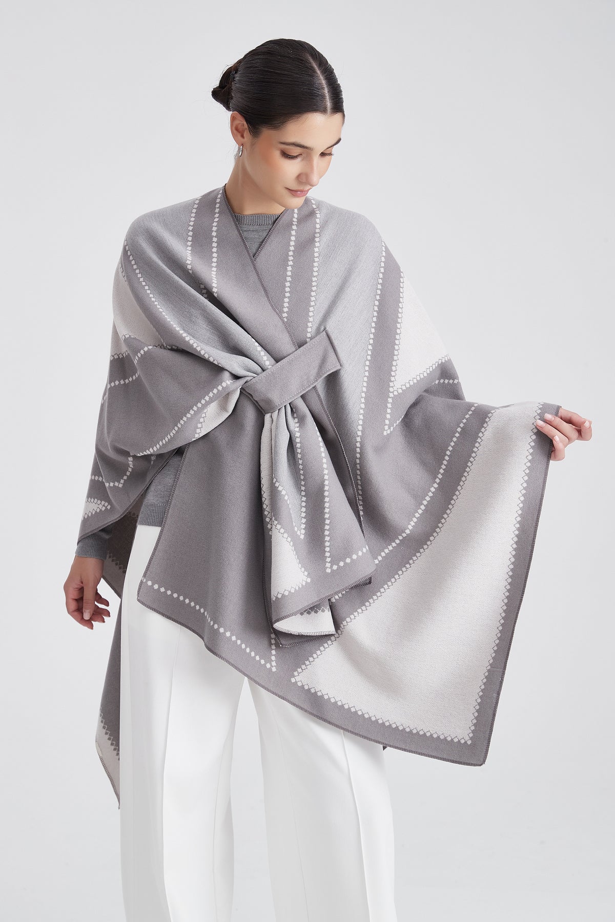 Long Striped Poncho