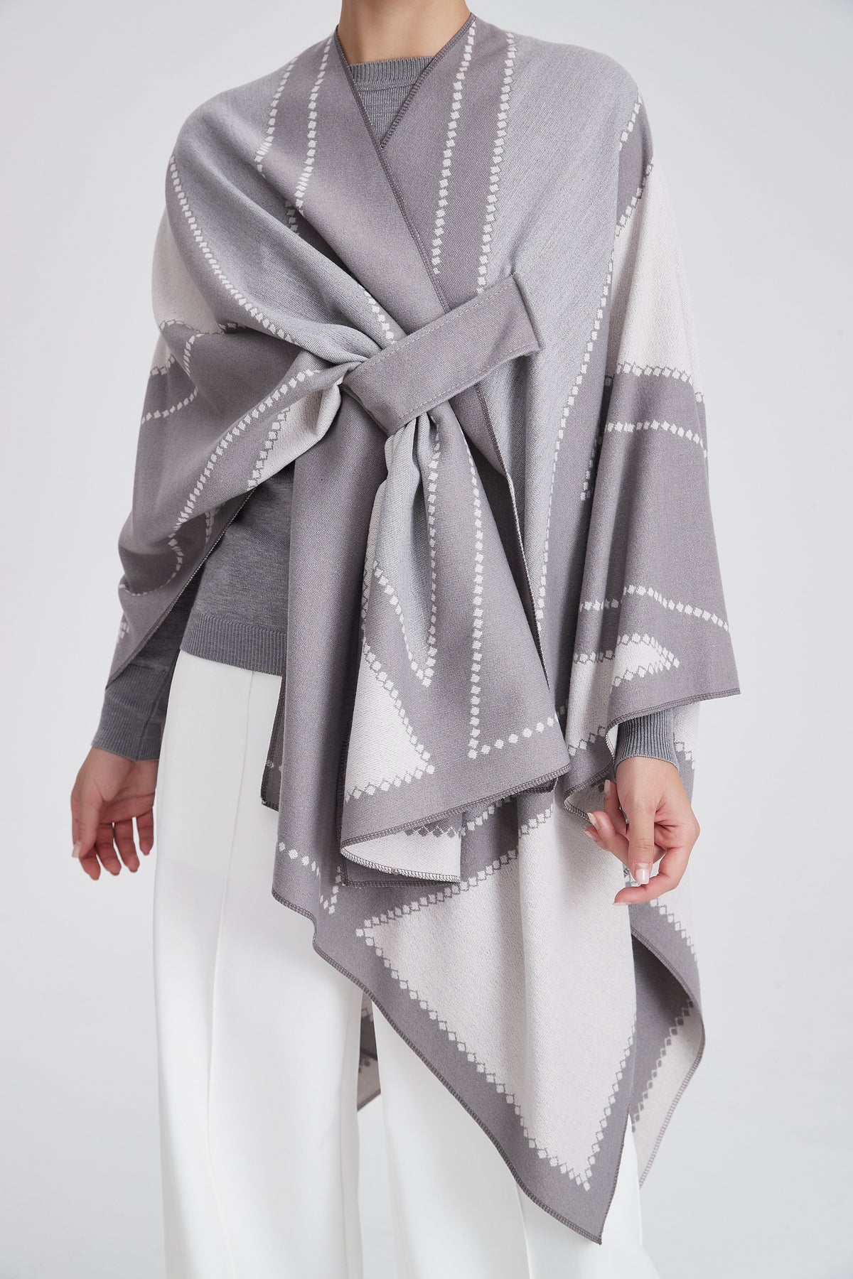 Long Striped Poncho