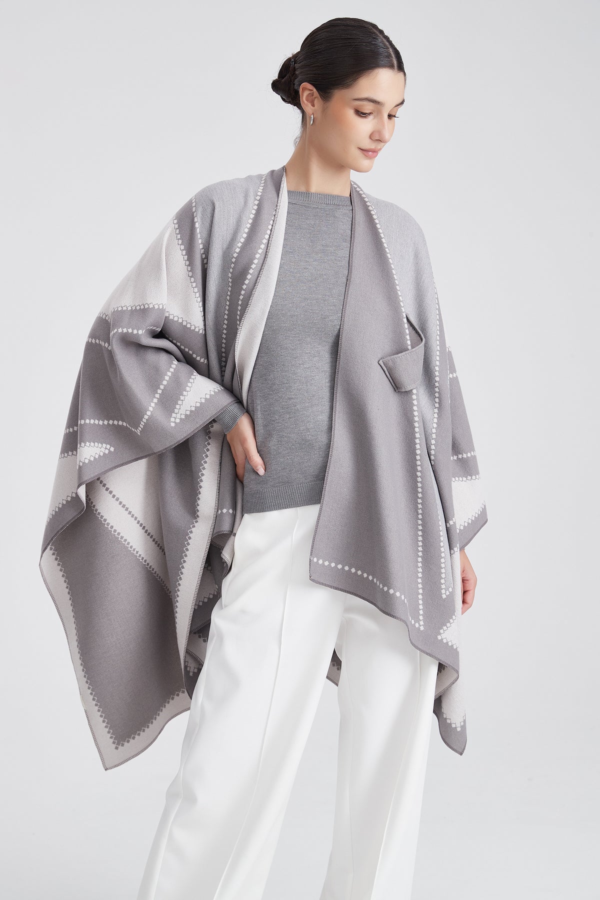 Long Striped Poncho