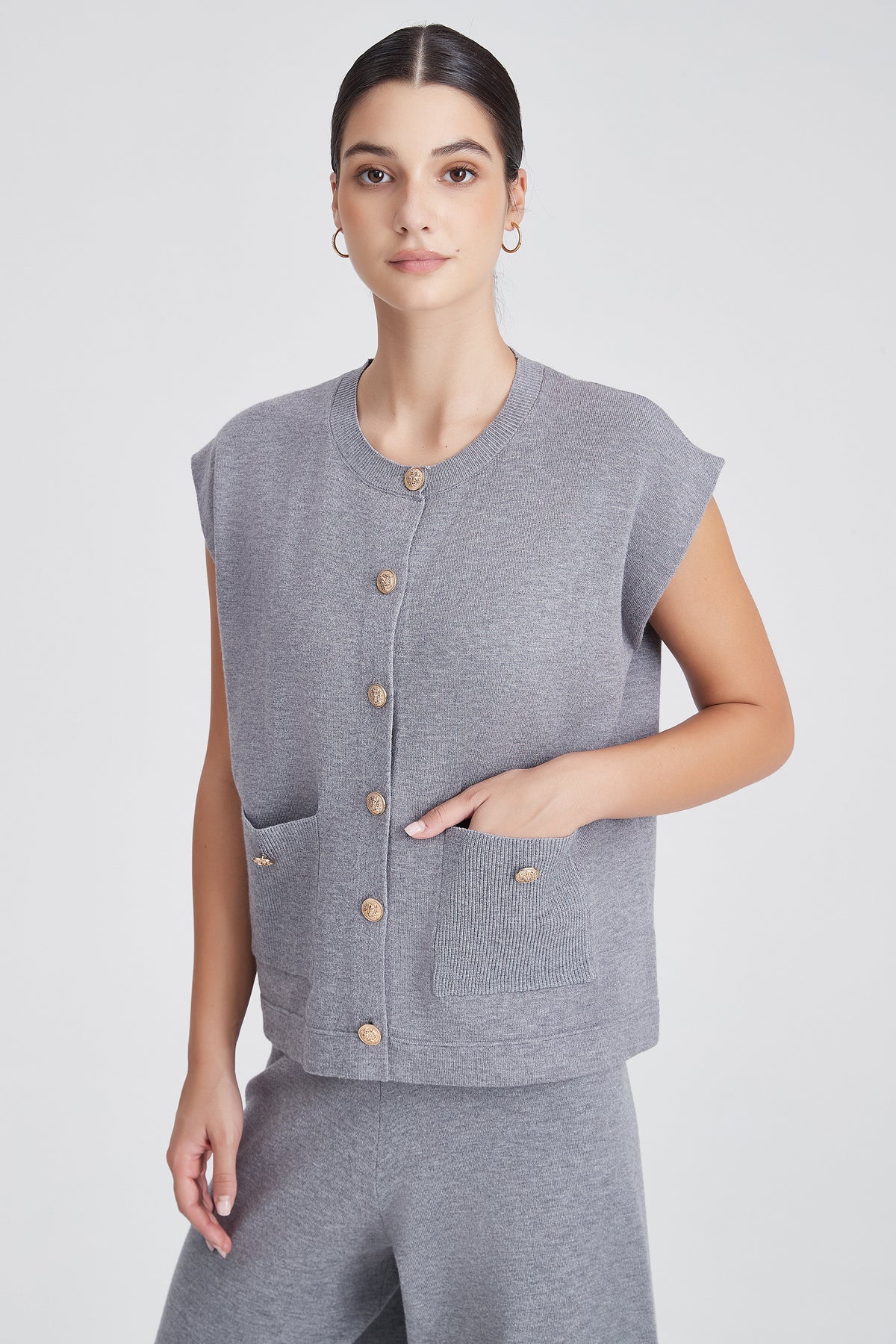 Short-Sleeve Top with Front Pockets