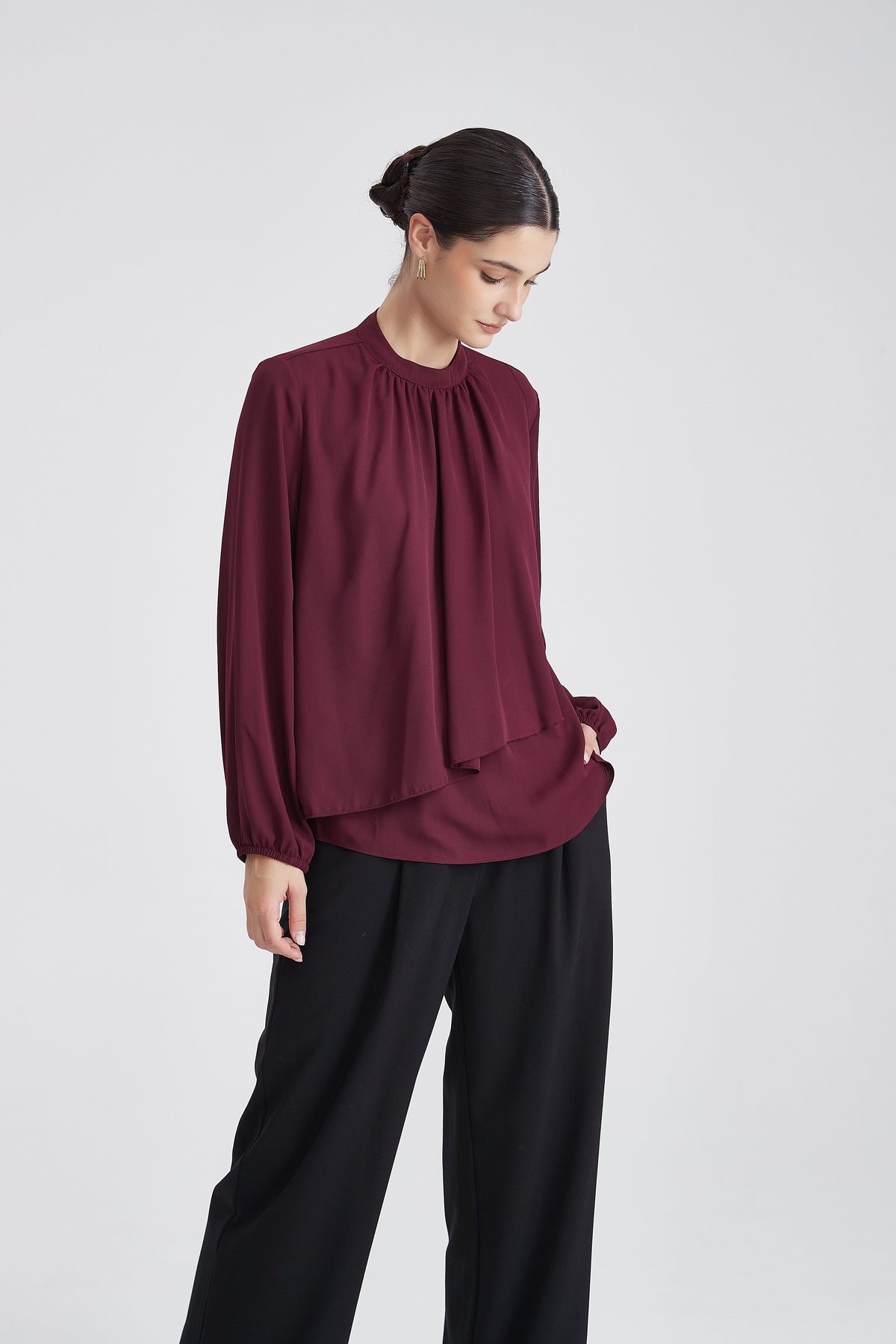 Plain Long-Sleeve Top
