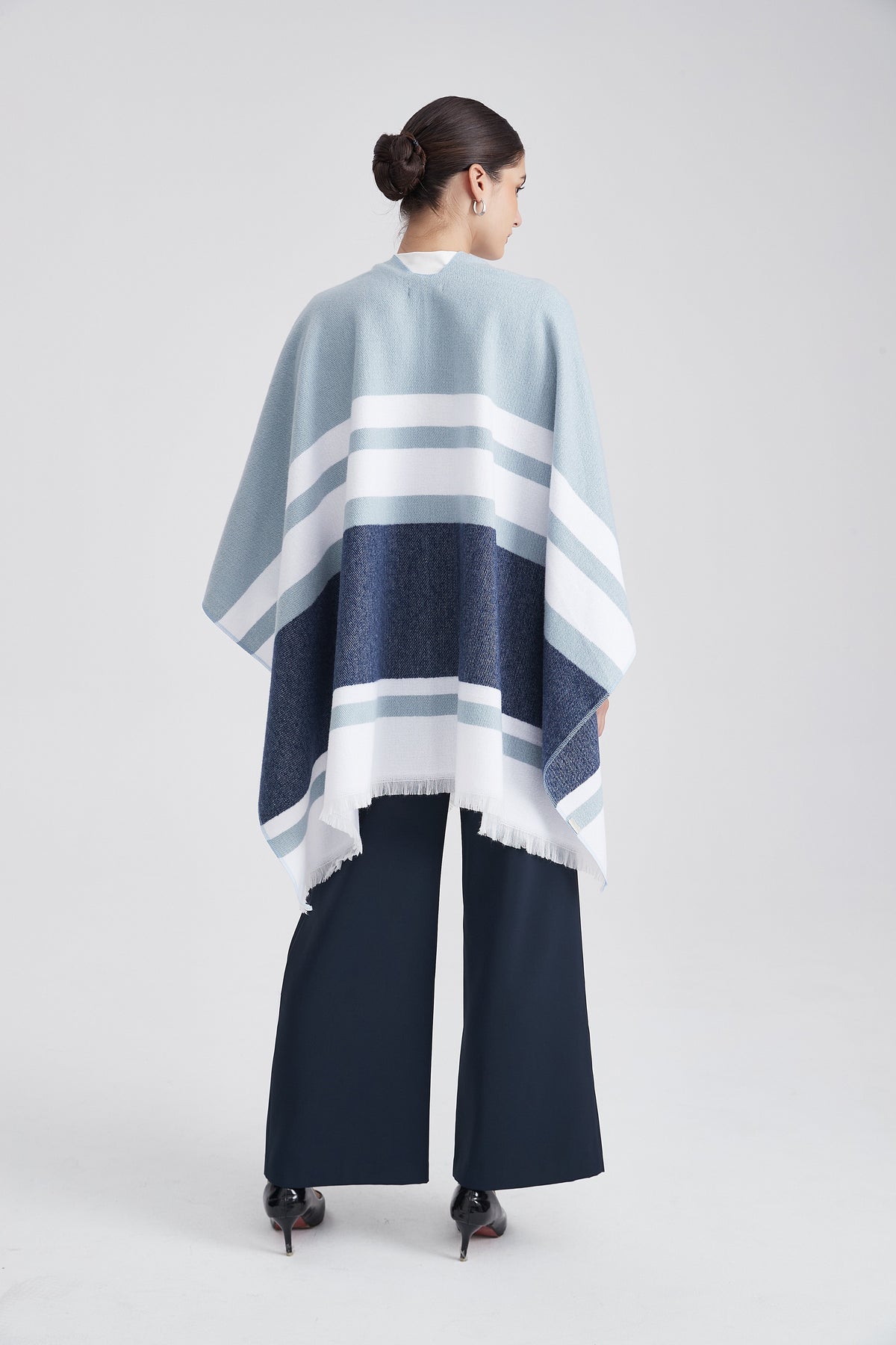 Long Striped Poncho