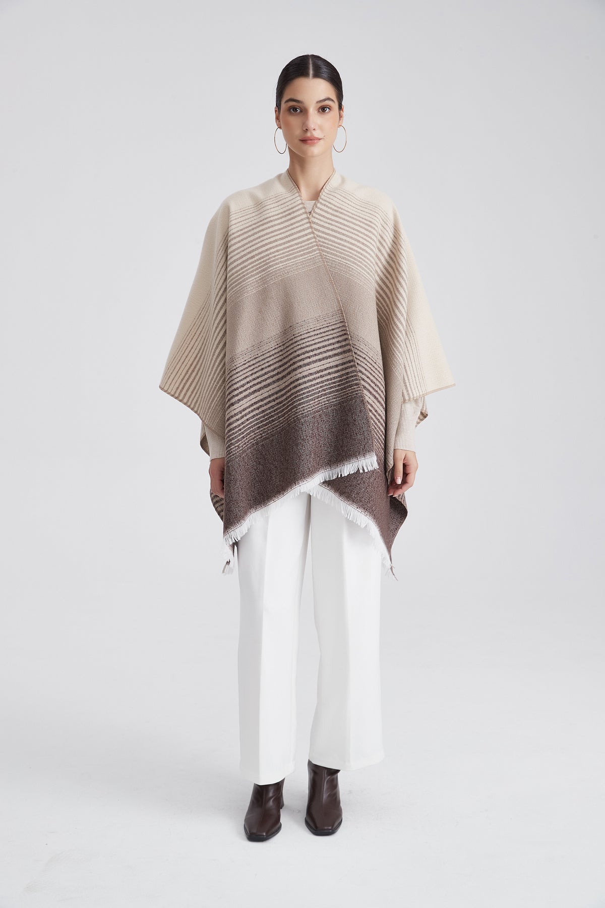 Long Striped Poncho