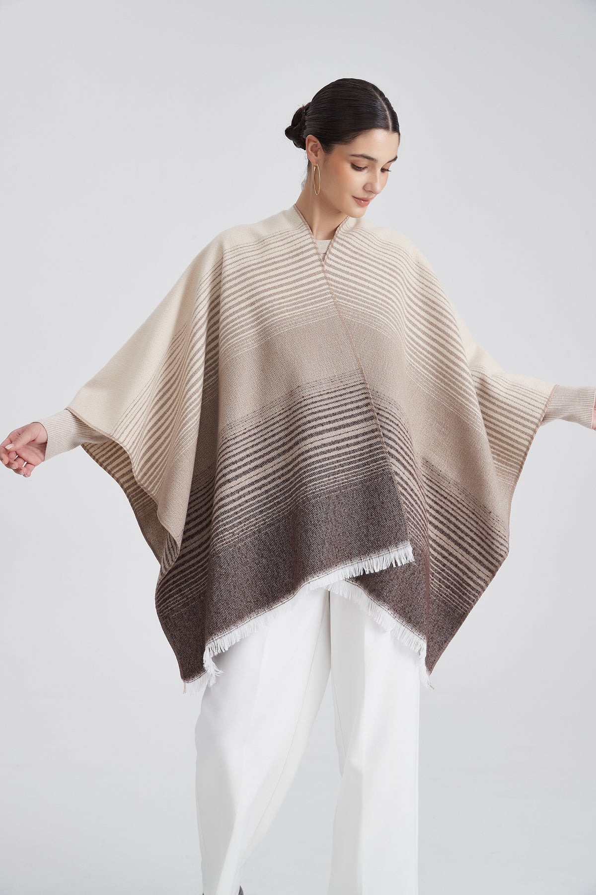 Long Striped Poncho