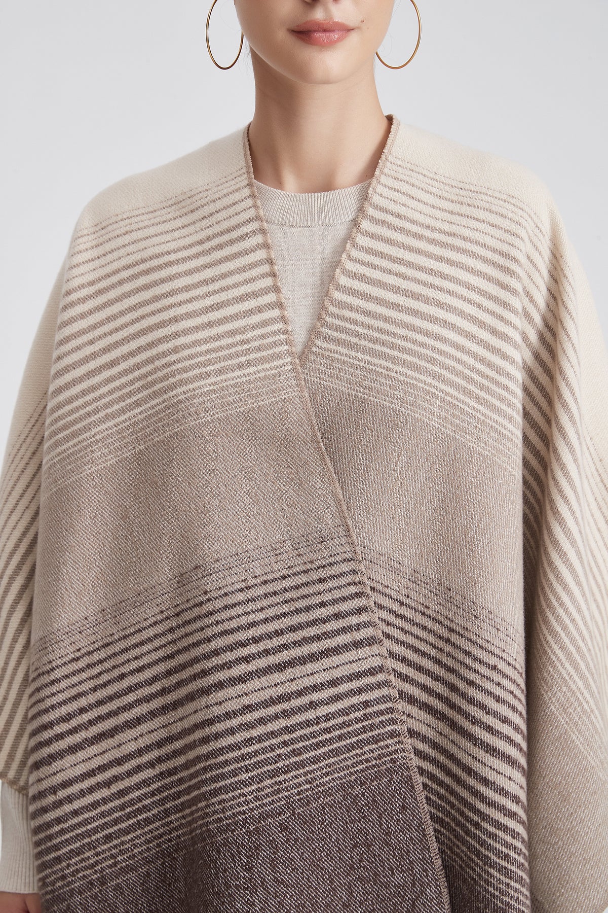 Long Striped Poncho
