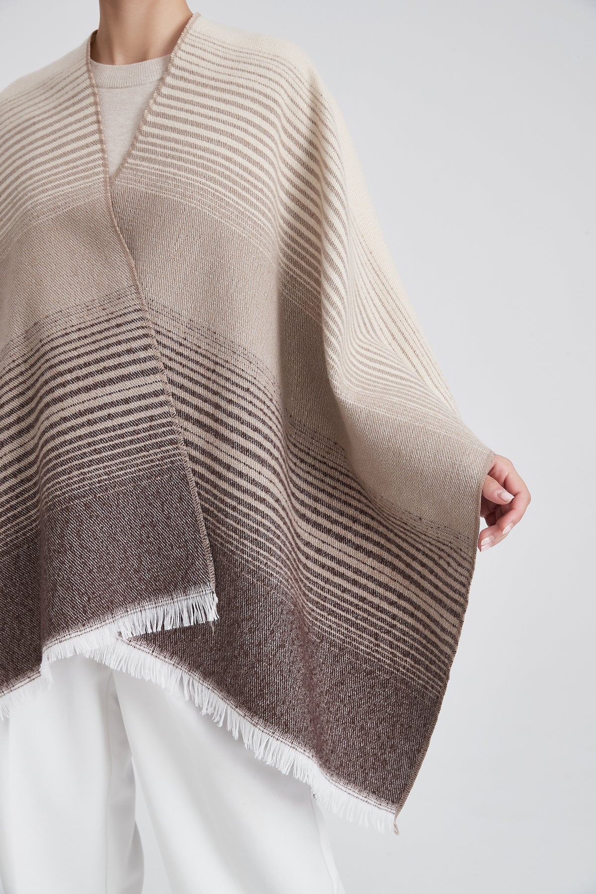 Long Striped Poncho